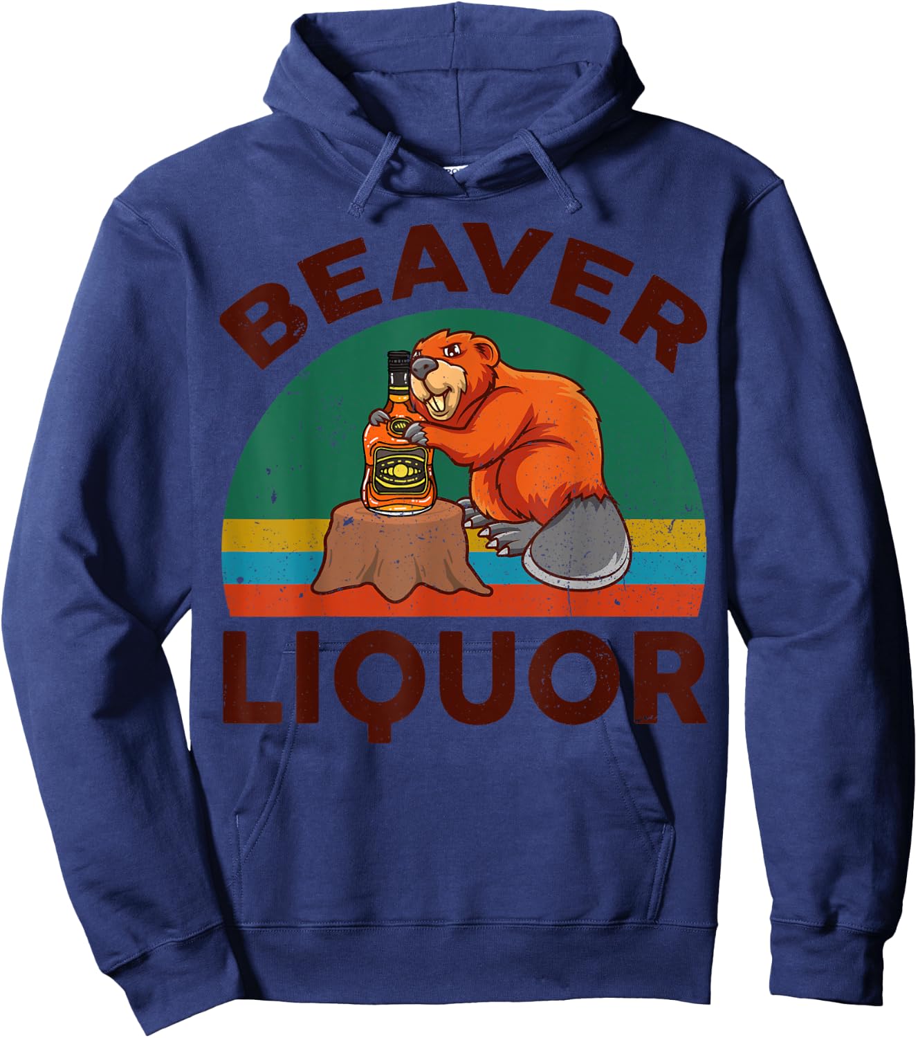 Funny Beaver Liquor for Liqueur Beer Drinking Lover Hoodie - Hoodie | Navy