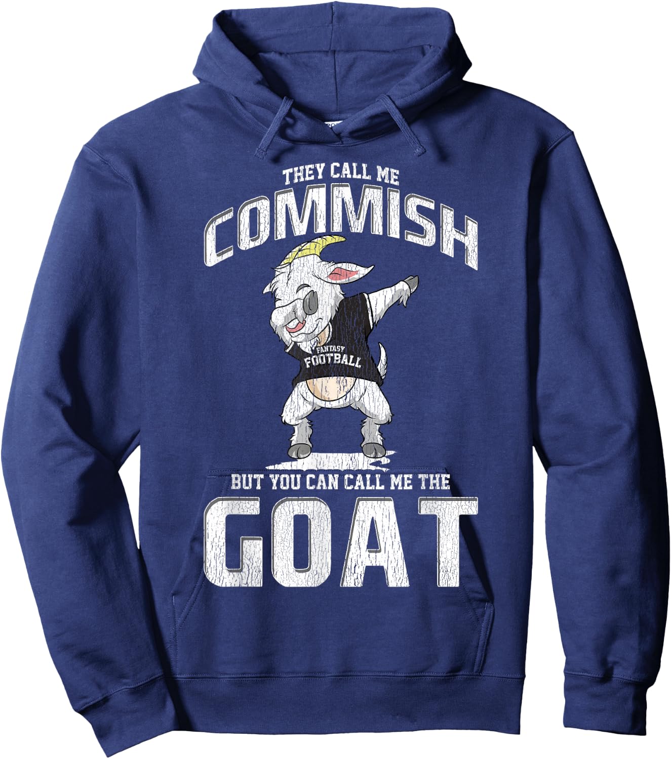 Fantasy Football Commissioner Commish Dabbing Goat Draft Day Hoodie - Hoodie | Navy