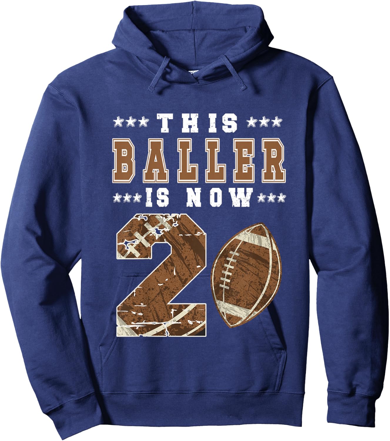 Kids 2nd Birthday Party Football Boy Two Year Old Football Player Hoodie - Hoodie | Navy