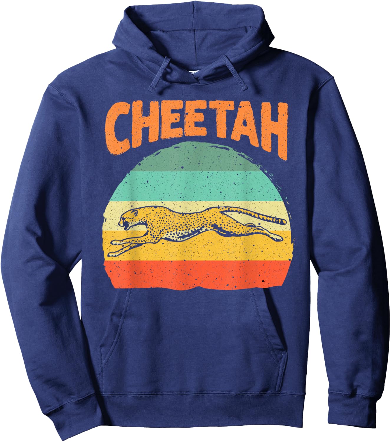 Funny Vintage Cheetah Art Boys Girls Leopard Safari Wildlife Hoodie - Hoodie | Navy