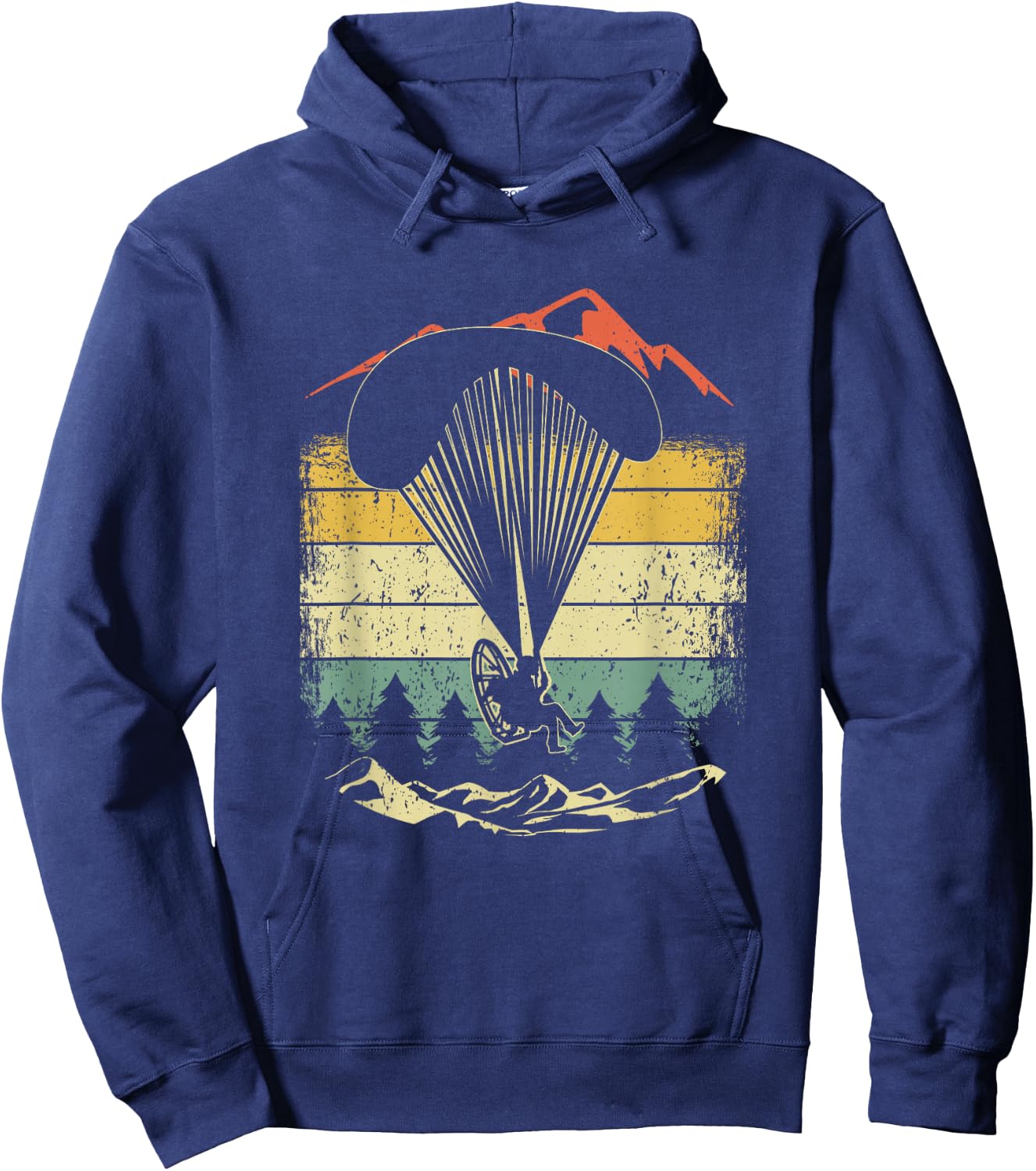 Retro Vintage Paraglider Parachute Parachute Paramotor Hoodie - Hoodie | Navy