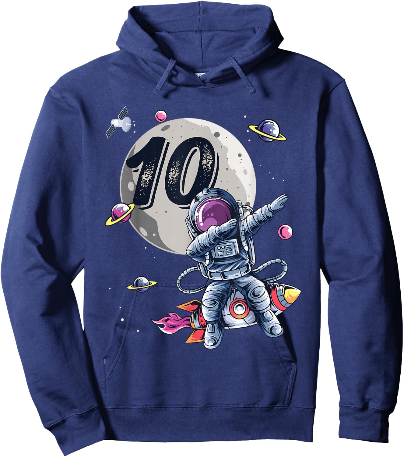 10 Years Old Birthday Boy Astronaut Gifts Space 10th B-Day Hoodie - Hoodie | Navy