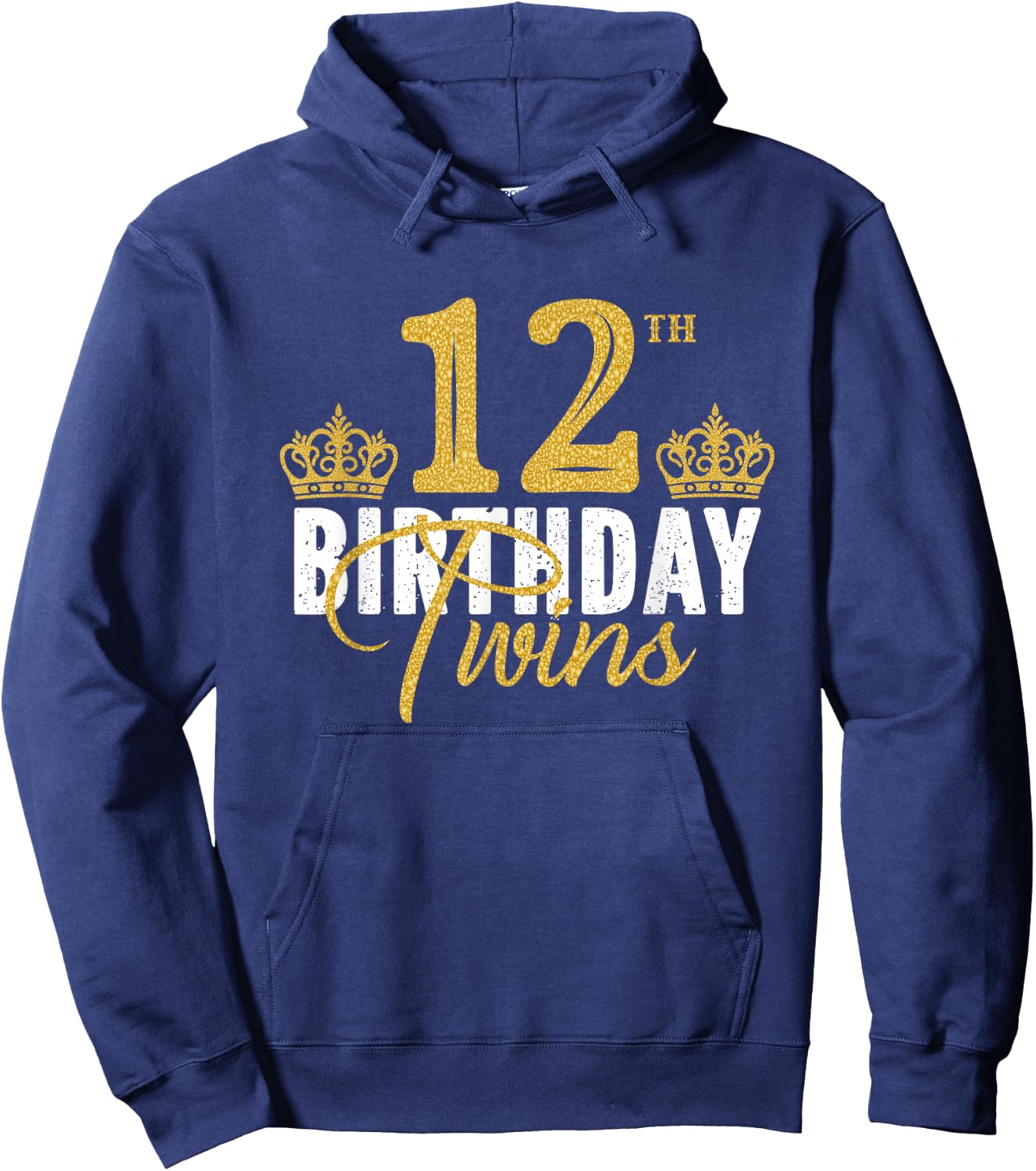 12th Birthday Twins 12 Years Old Party Idea For Boy And Girl Hoodie - Hoodie | Navy