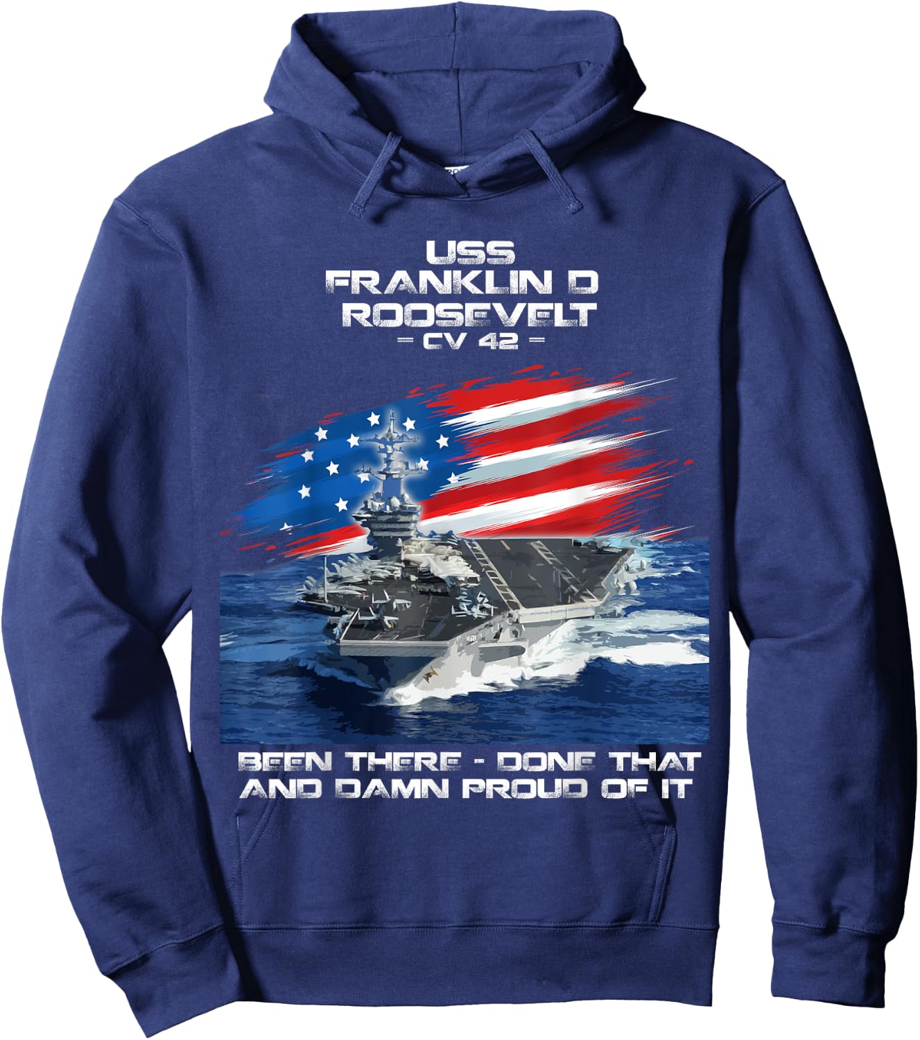 USS Franklin D Roosevelt CV 42 Aircraft Carrier Veteran Xmas Hoodie - Hoodie | Navy