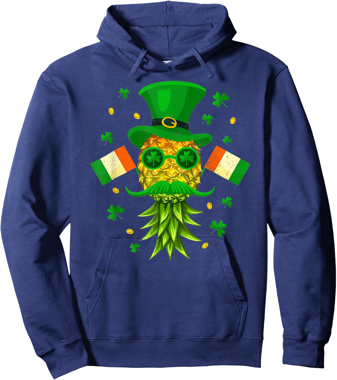 Mask Swinger Upside Down Pineapple St Patricks Day Irish Hoodie - Hoodie | Navy