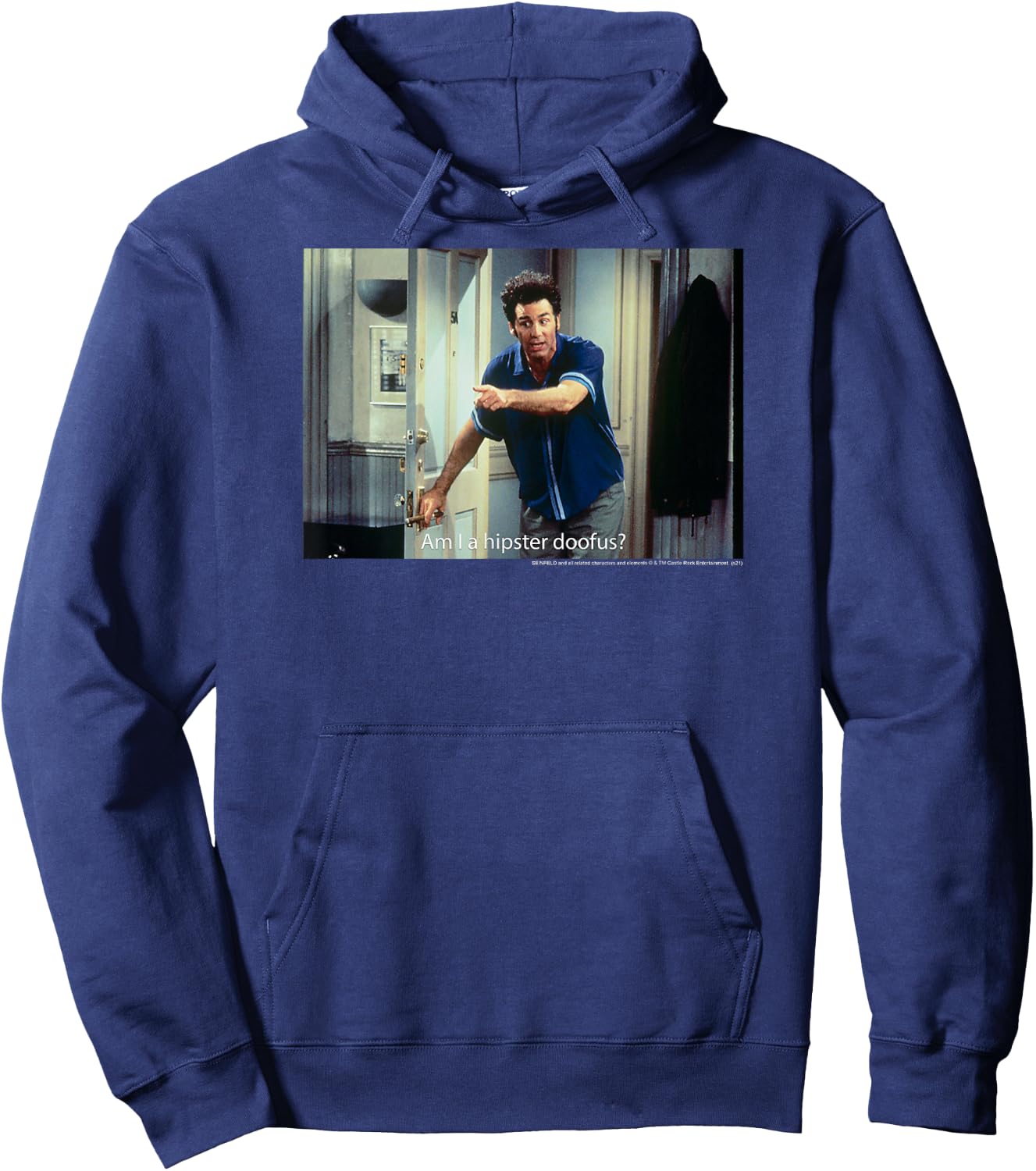Seinfeld Am I a Hipster Doofus Kramer Funny 90's TV Show Hoodie - Hoodie | Navy