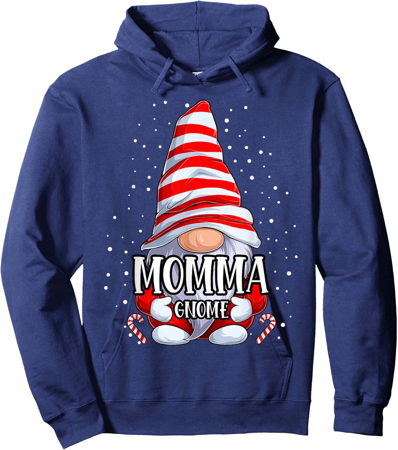 Momma Gnome Christmas Pajamas Matching Family Group Hoodie - Hoodie | Navy