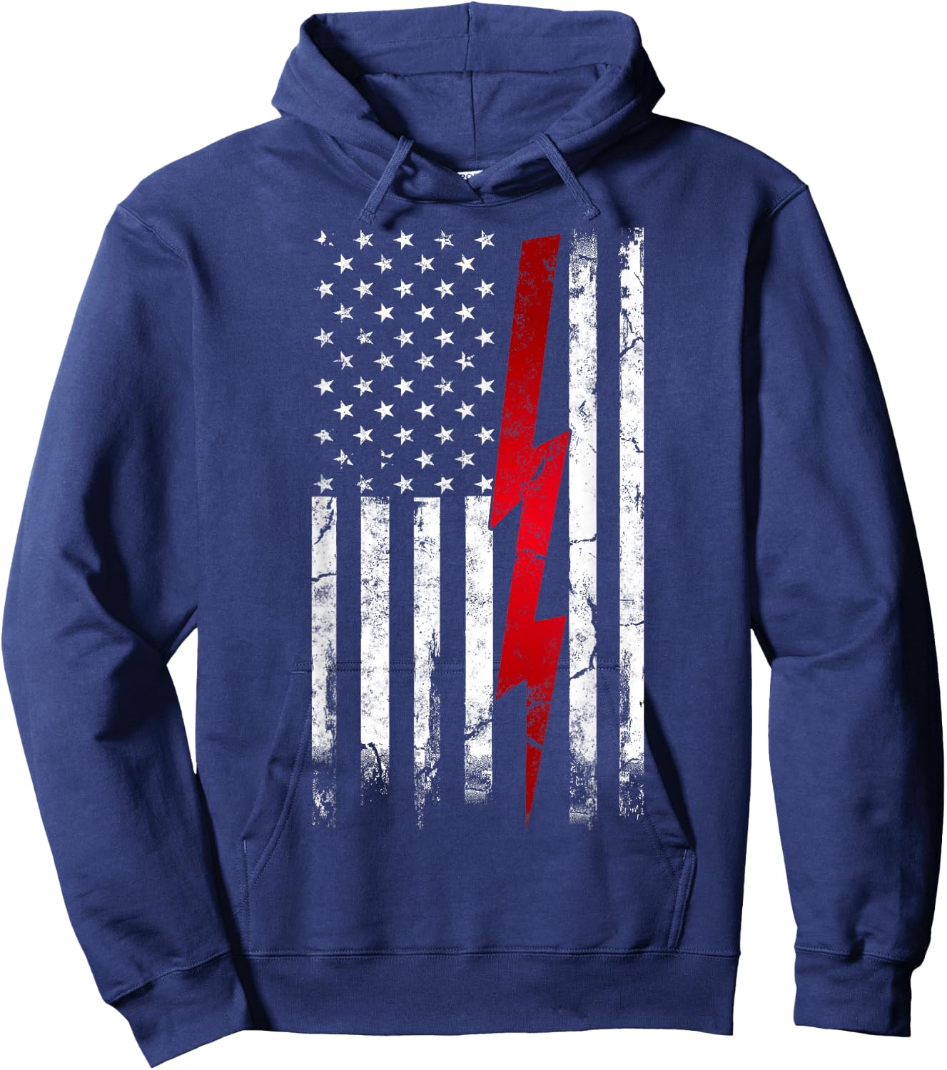 Electrician American Flag Electrical Engineering Women Kids Men Hoodie - Hoodie | Navy