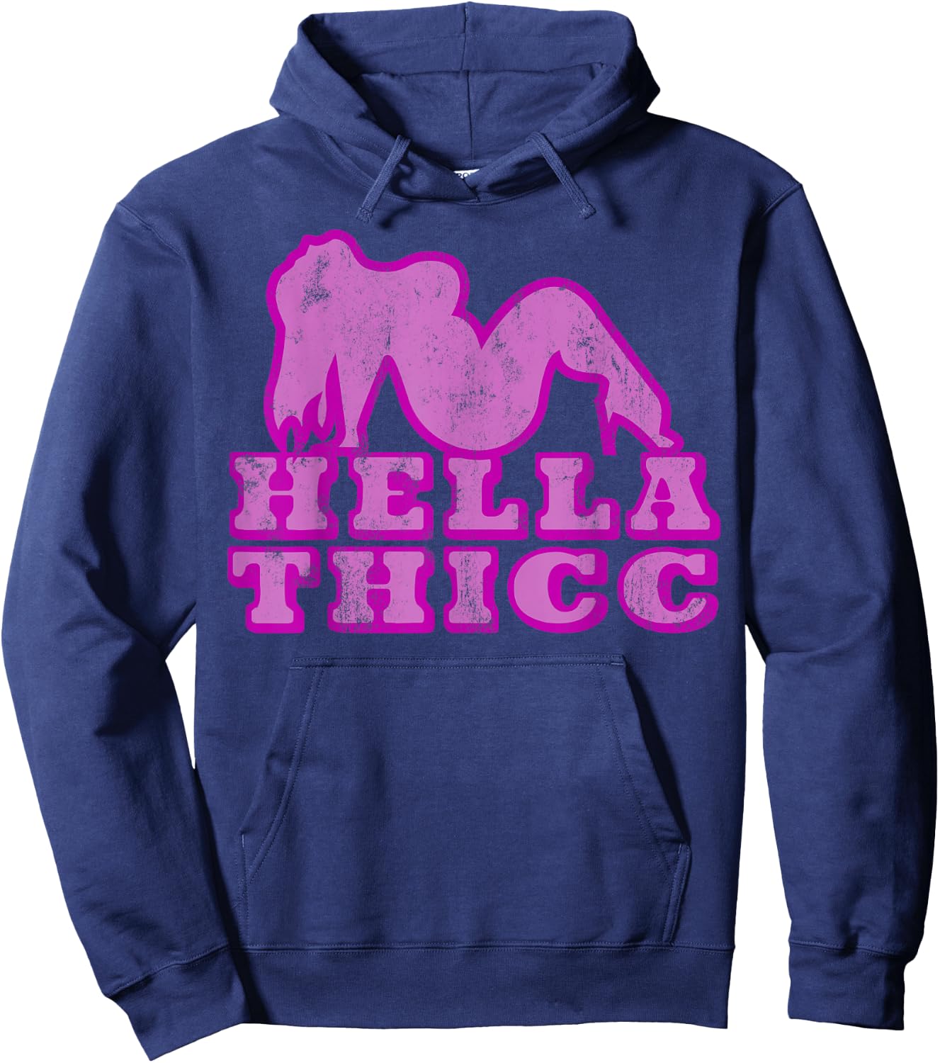 Hella Thicc t shirt thick girl boy shirt norcal slang thiccc Hoodie - Hoodie | Navy