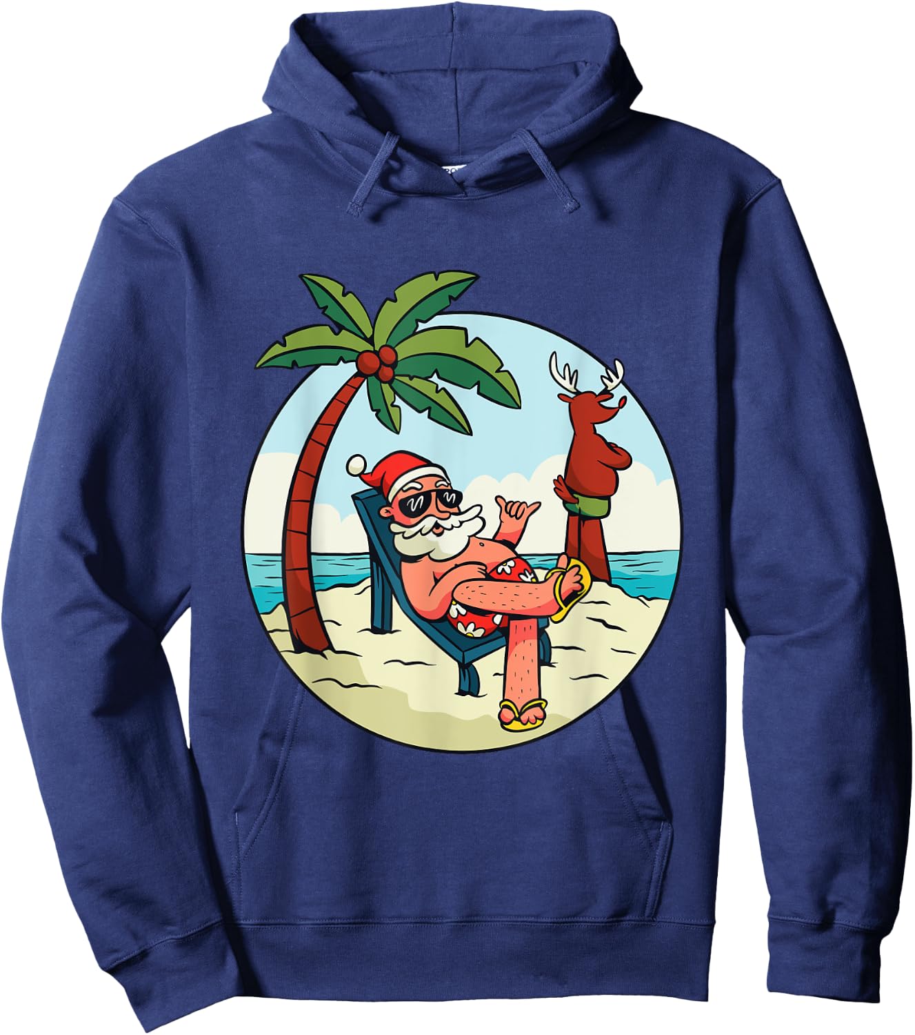 Christmas on the beach Christmas in July Men Women Hoodie - Hoodie | Navy