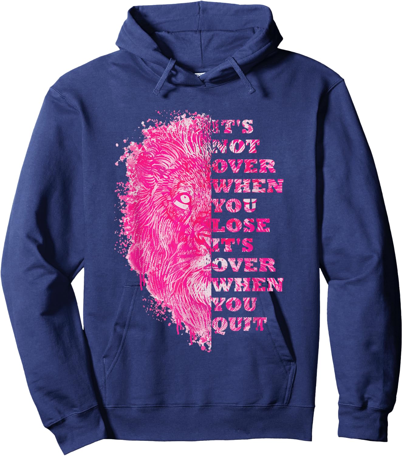 Lion Gym Quote Positive Message Motivation Training Saying Hoodie - Hoodie | Navy