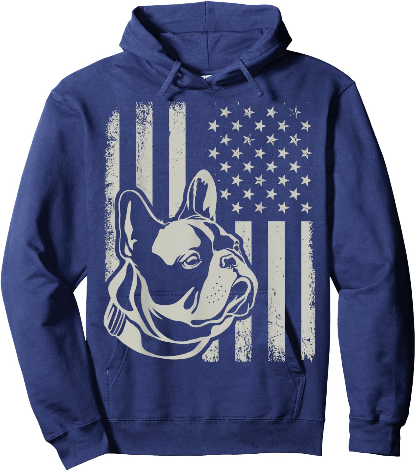Proud Patriotic French Bulldog Owner Lover American Flag Hoodie - Hoodie | Navy
