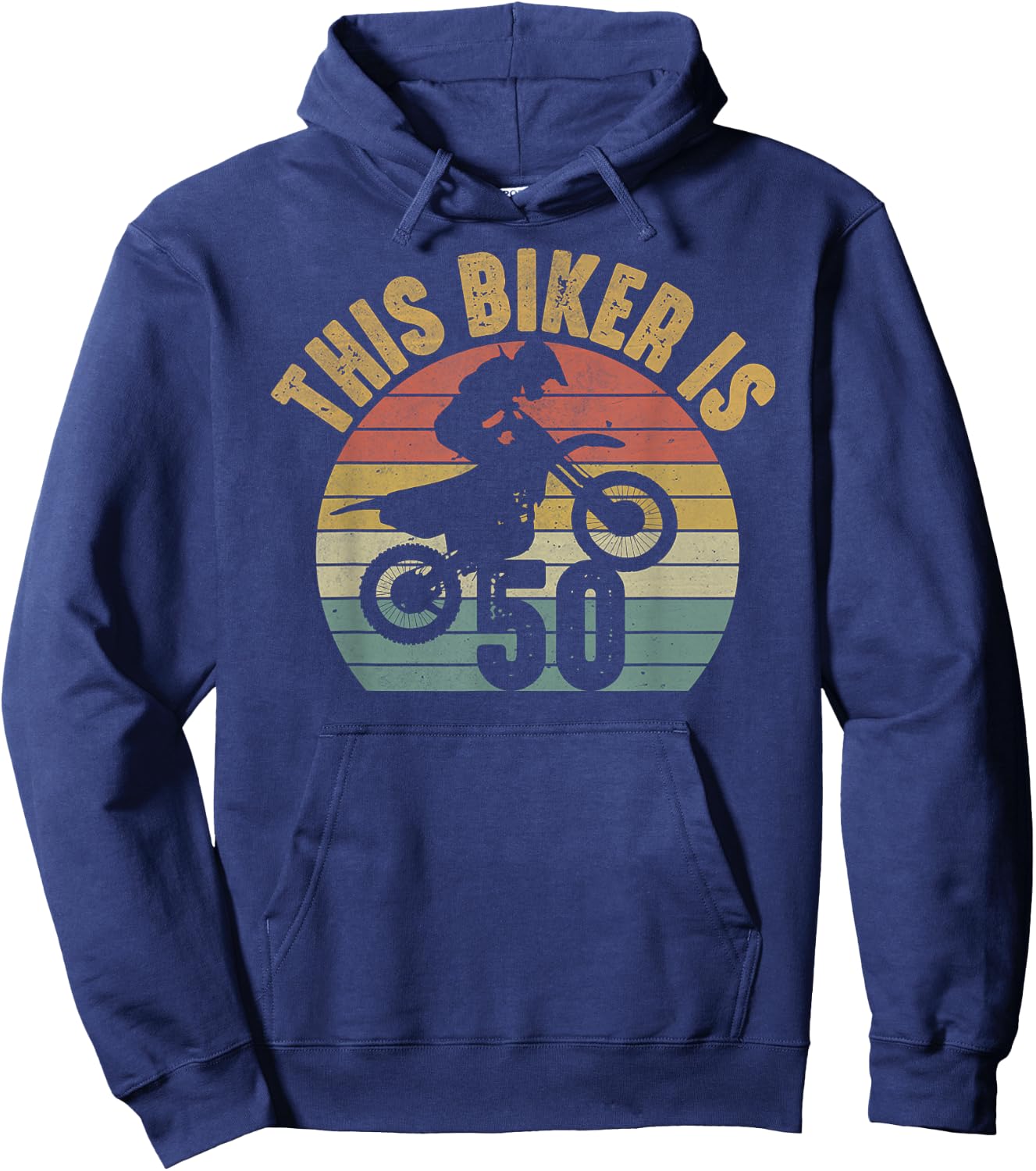 Dirt Bike 50th Birthday 50 Years Old Bday Party Motocross Hoodie - Hoodie | Navy
