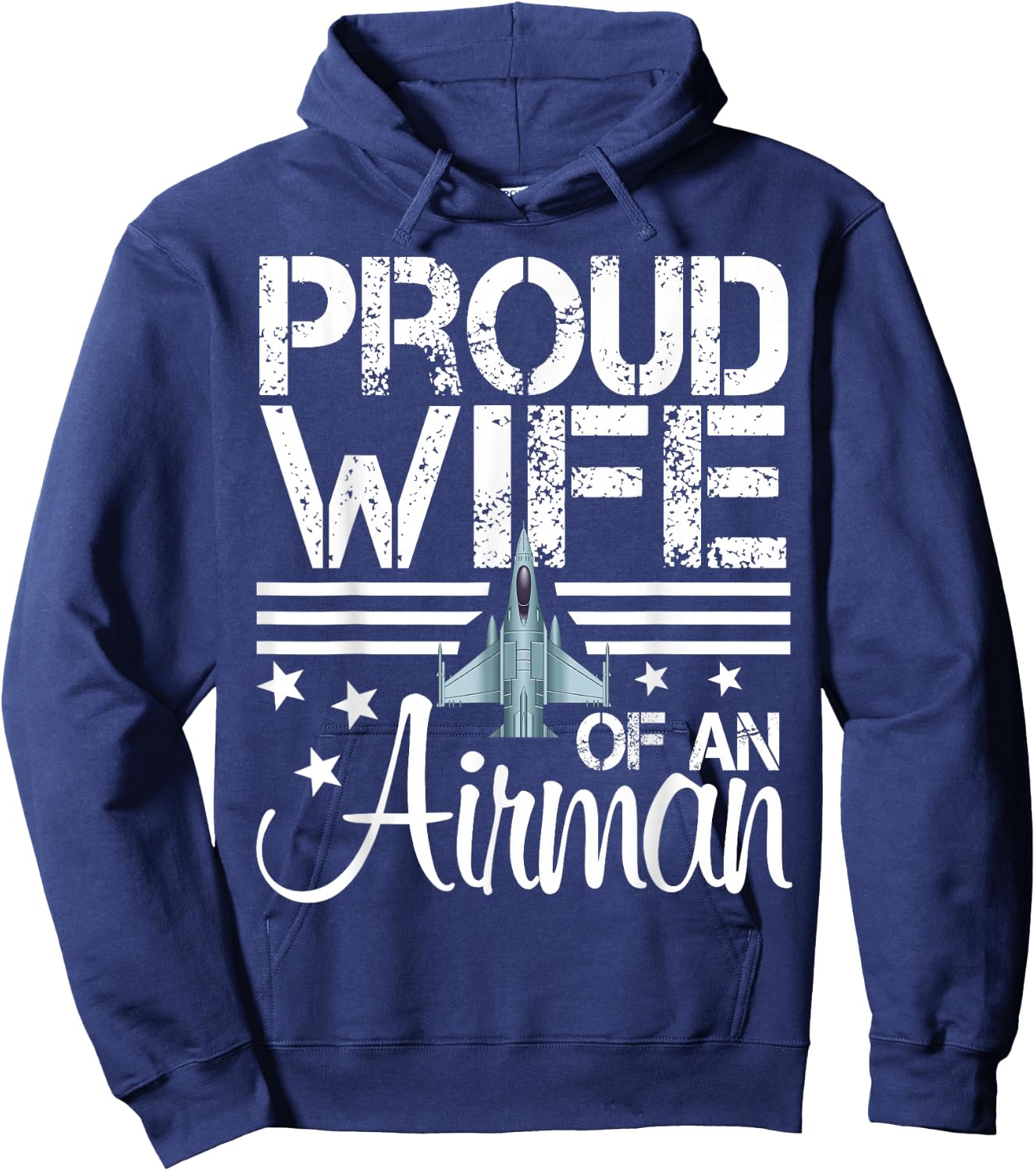 Proud Wife of An Airman Jet Plane Pilot Hoodie - Hoodie | Navy