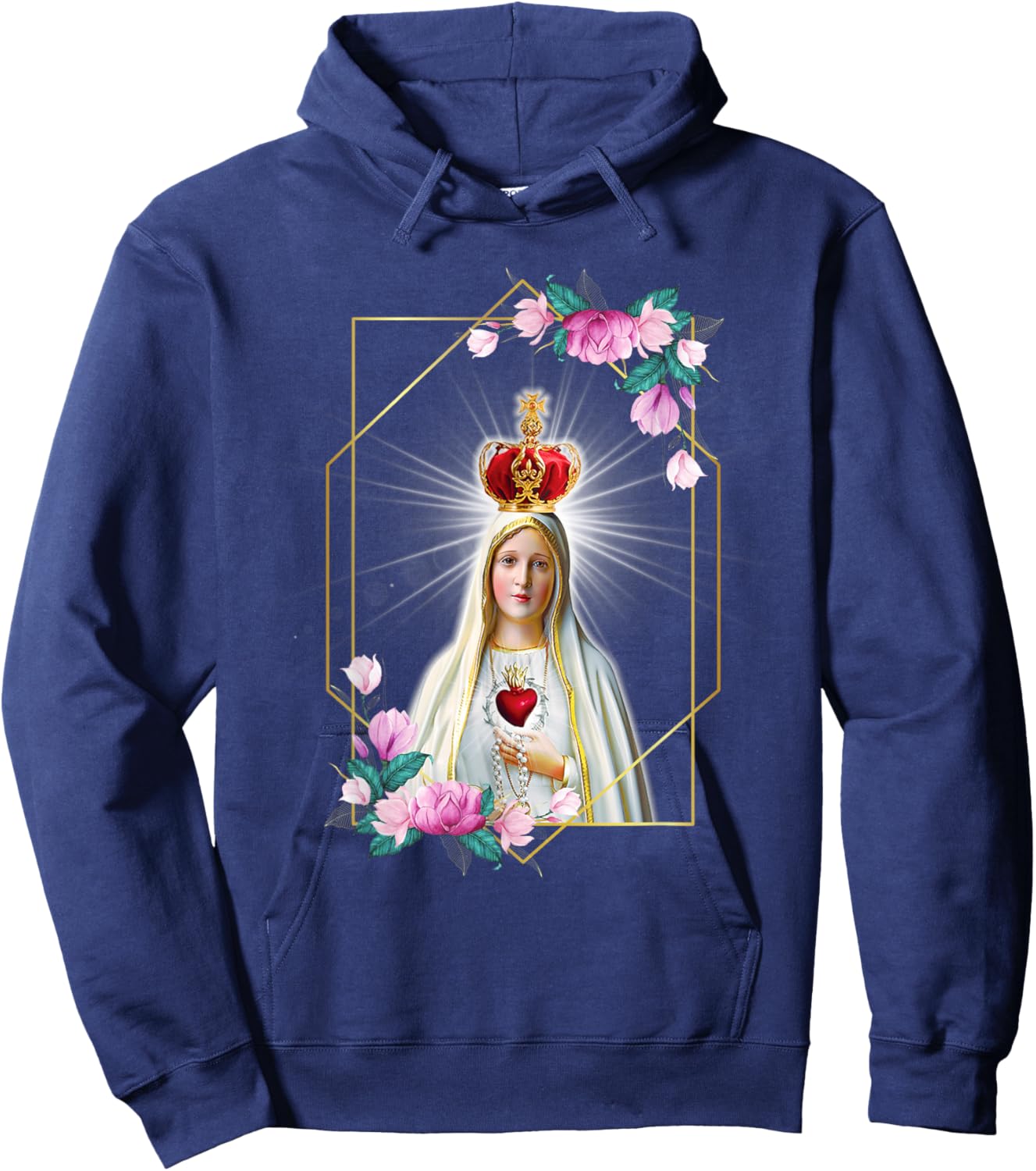 Our Lady of Fatima Immaculate Heart of Blessed Virgin Mary Hoodie - Hoodie | Navy