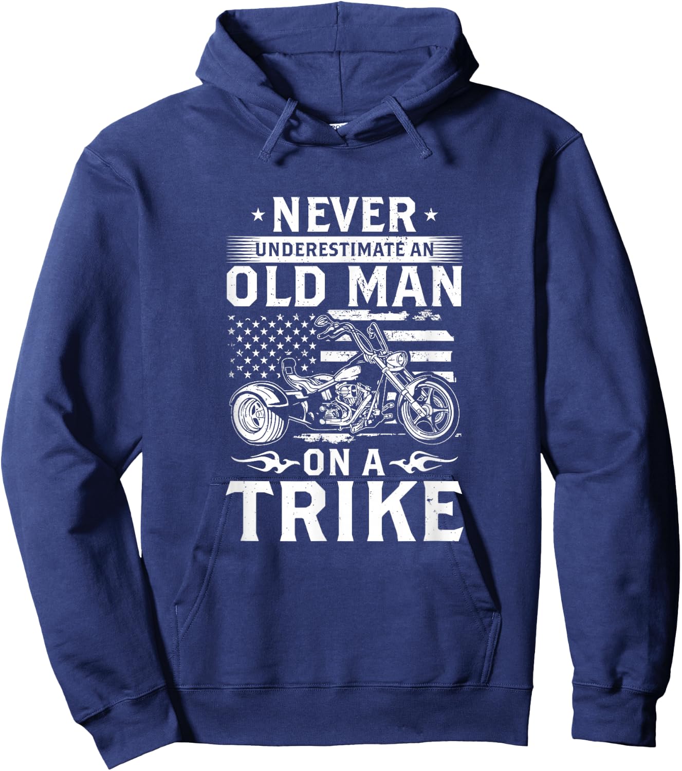 Never Underestimate an Old Man On A Trike - Trike Triker Hoodie - Hoodie | Navy