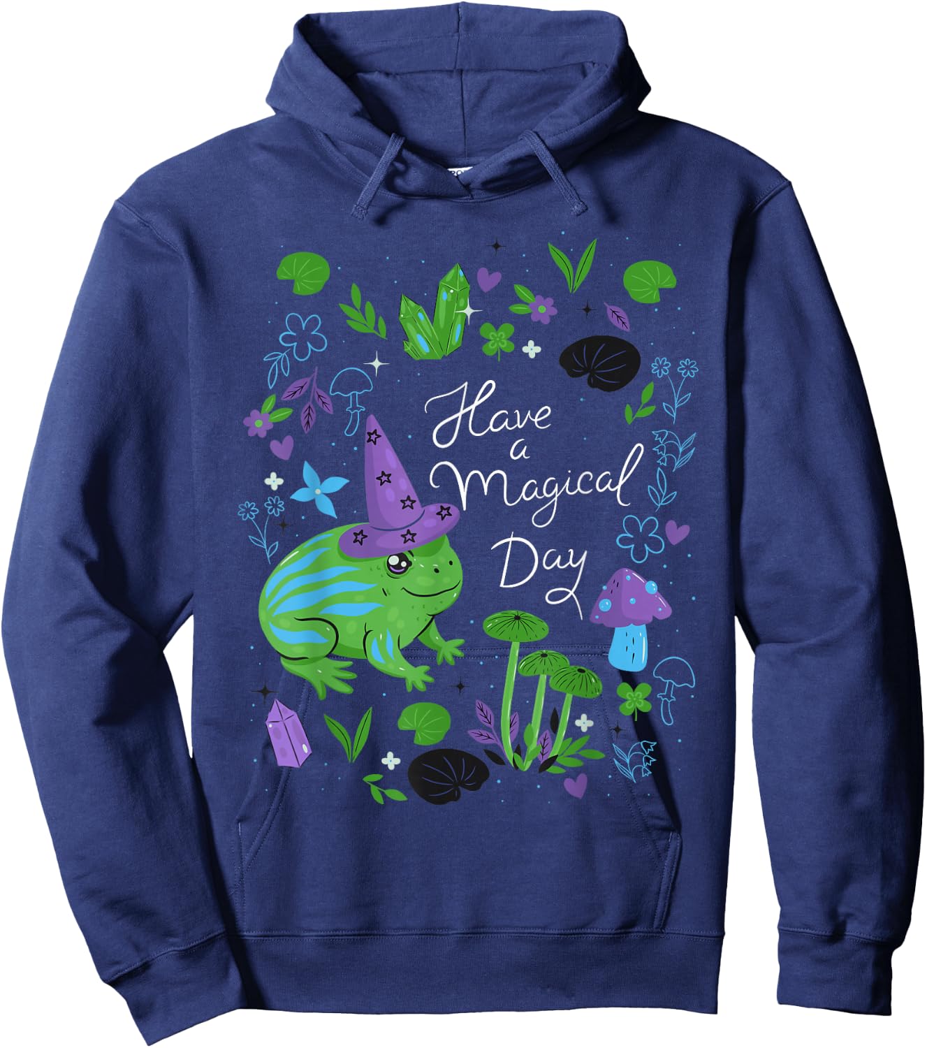 Have a magical day Cute Esoteric Frog Animal Art Hoodie - Hoodie | Navy
