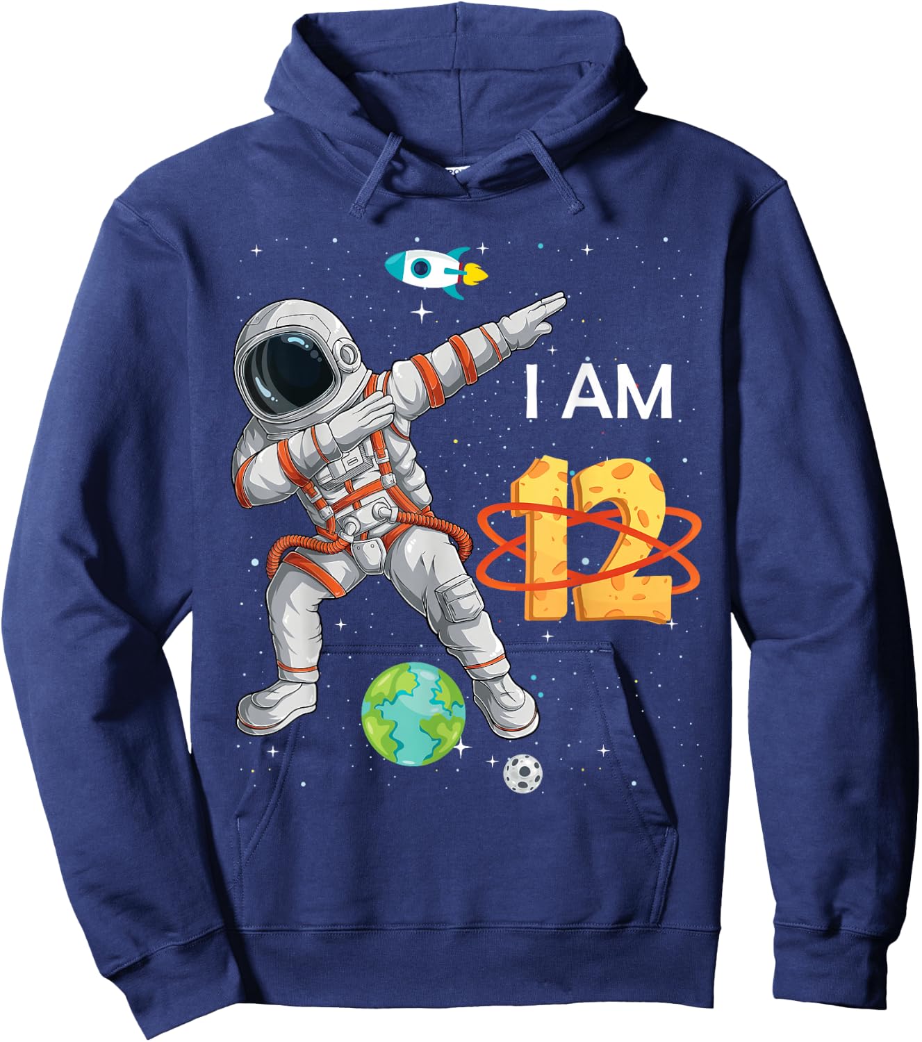 12 Years Old Birthday Boy Astronaut Space 12th B-Day Hoodie - Hoodie | Navy
