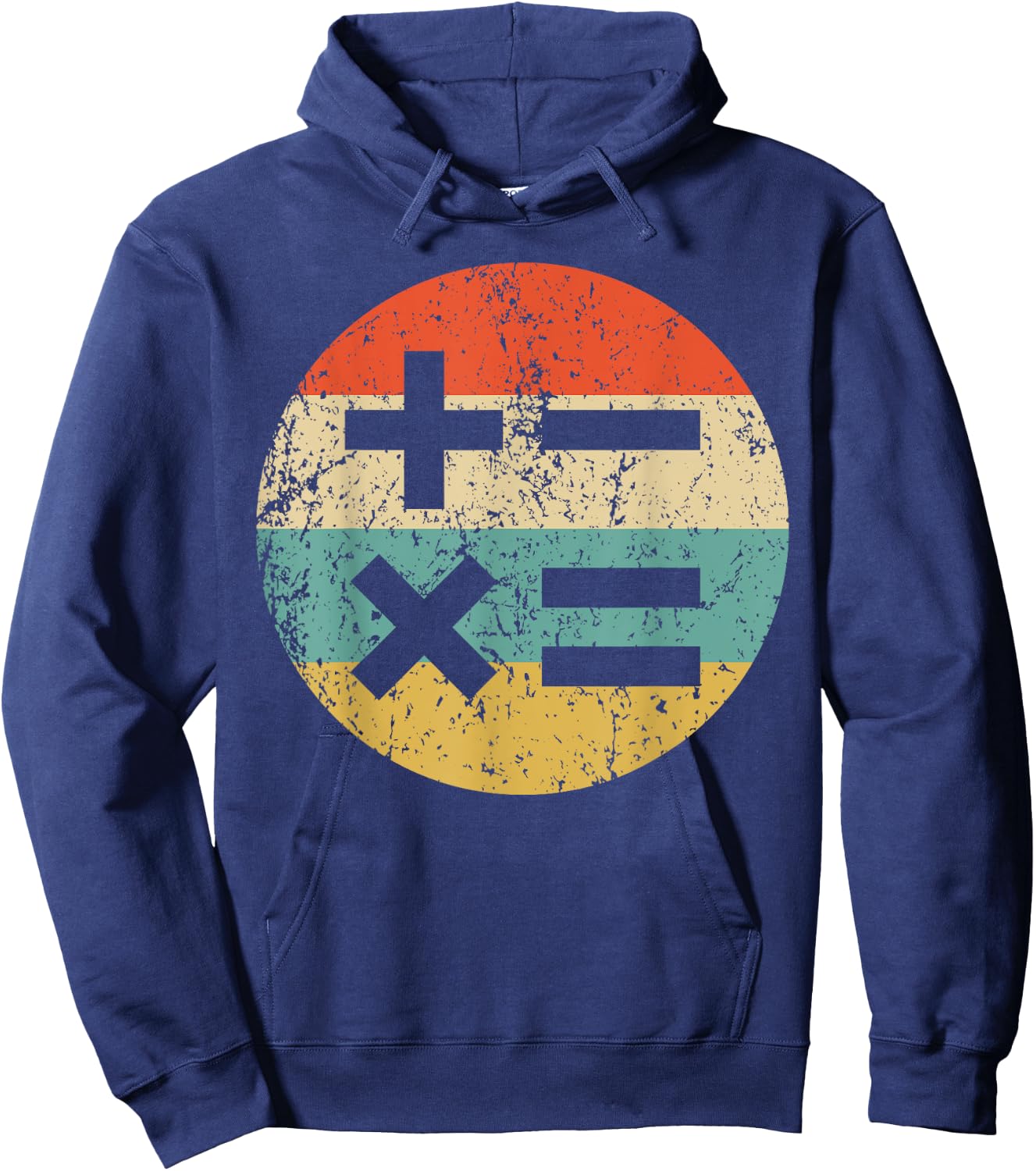 Math Teacher Vintage Retro Math Symbols Hoodie - Hoodie | Navy
