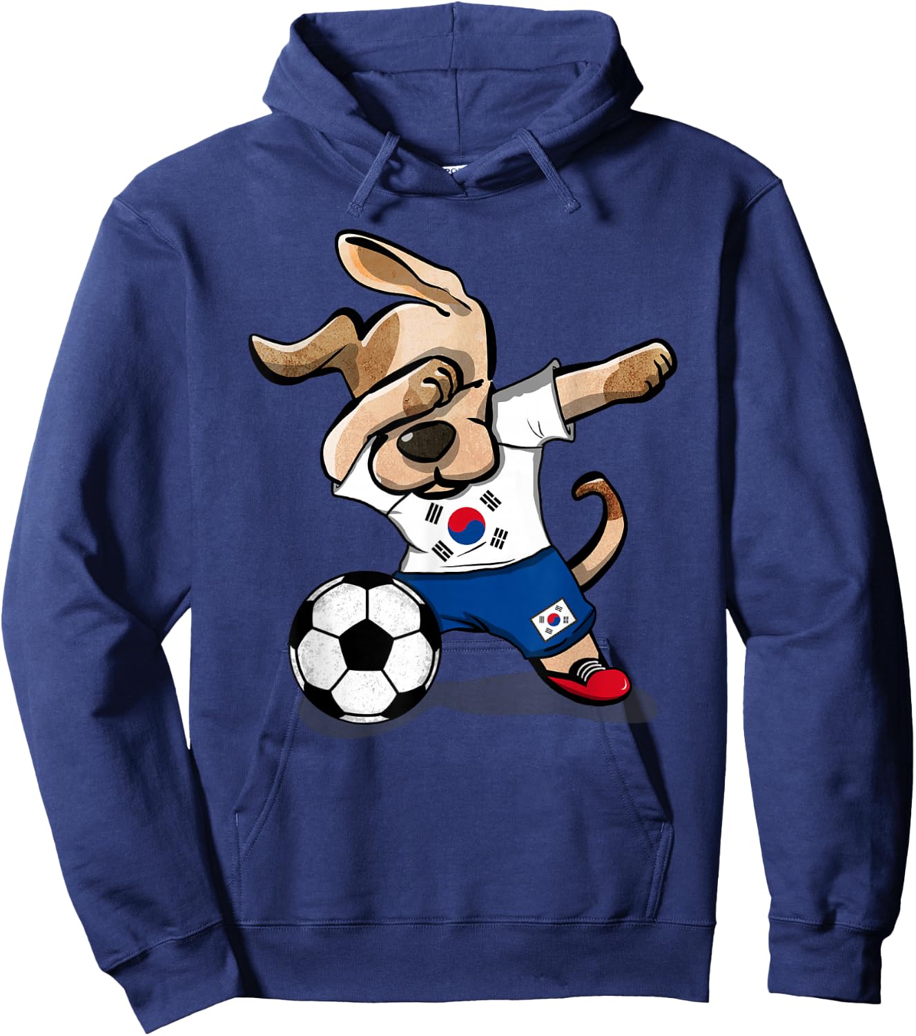 Dabbing Dog South Korea Soccer Jersey Korean Football Team Hoodie - Hoodie | Navy