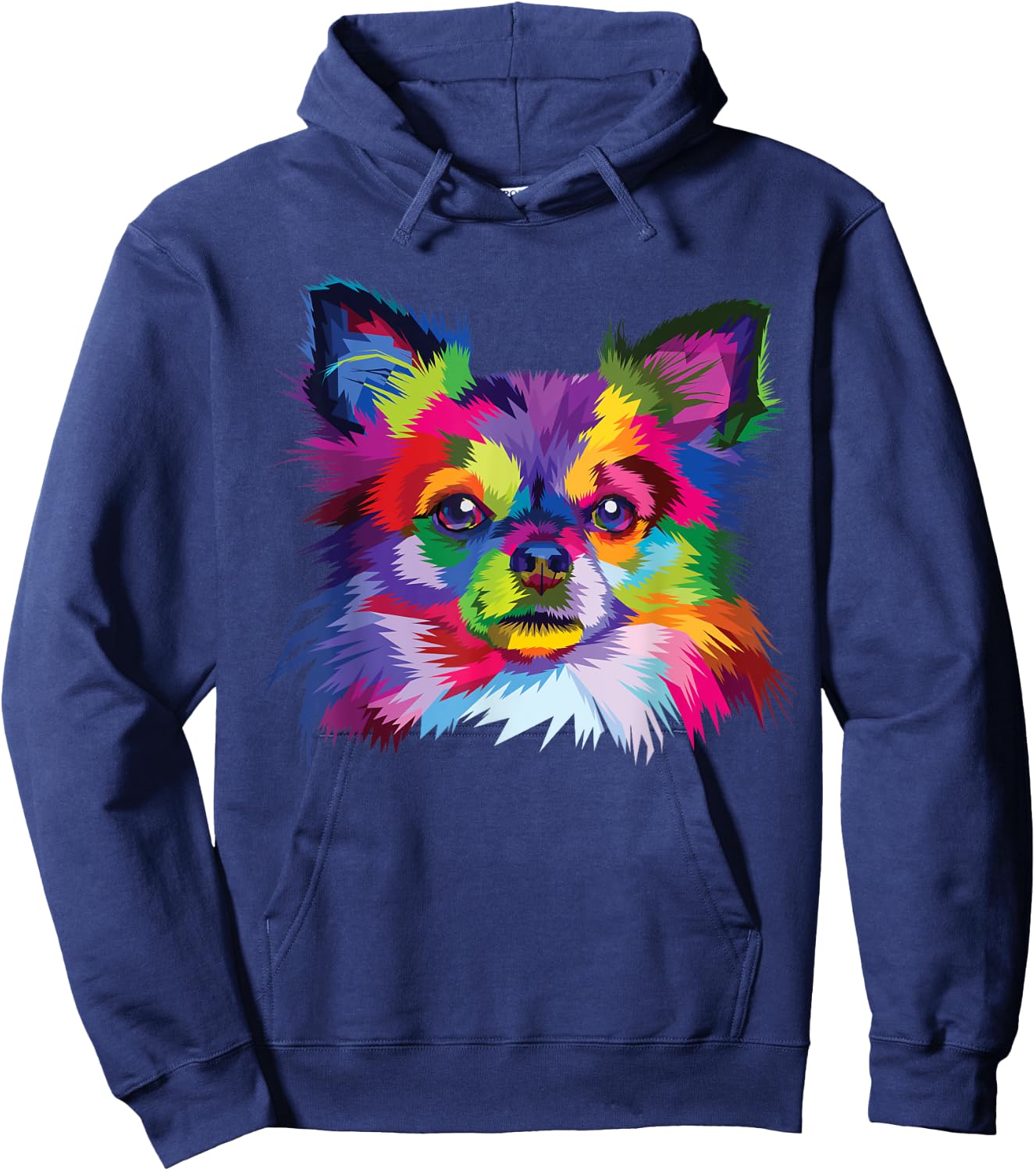 Cute Rainbow Chihuahua Vibrant Canine Colorful Puppy Dog Hoodie - Hoodie | Navy