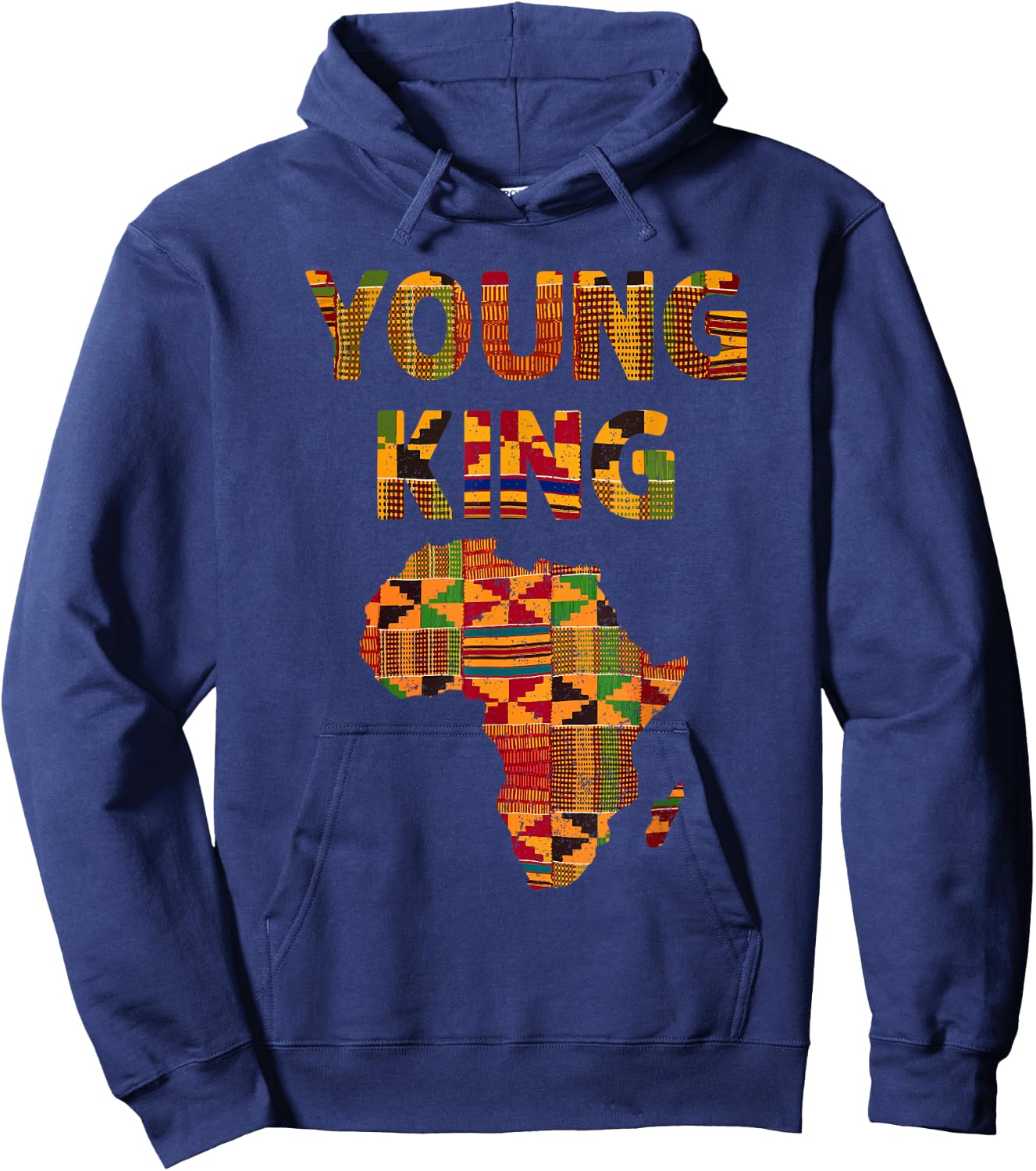 Cool African Kente Art Men Boys Kids African American Print Small Hoodie - Hoodie | Navy