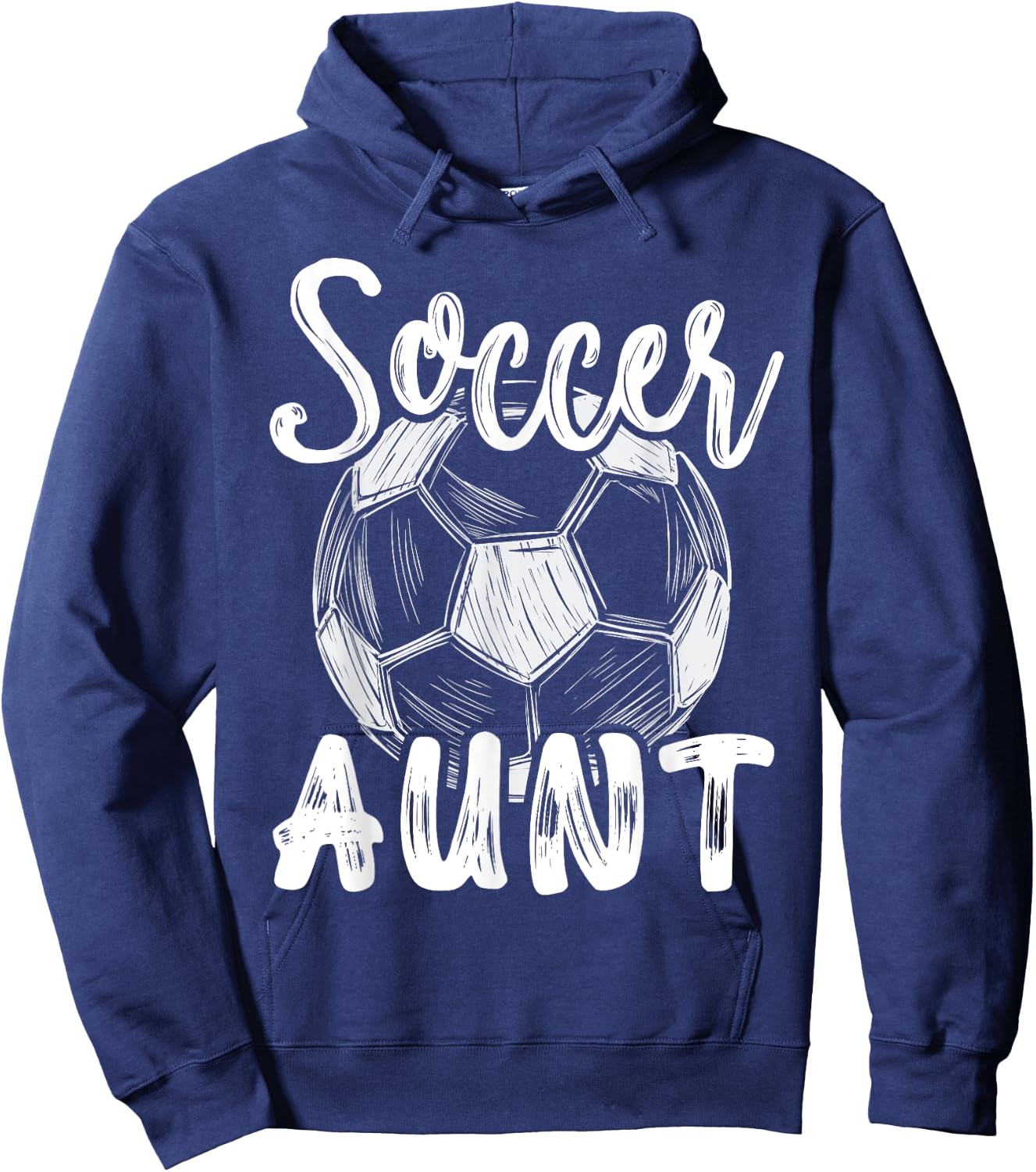 Soccer Aunt Women Family Matching Team Player Soccer Ball Hoodie - Hoodie | Navy