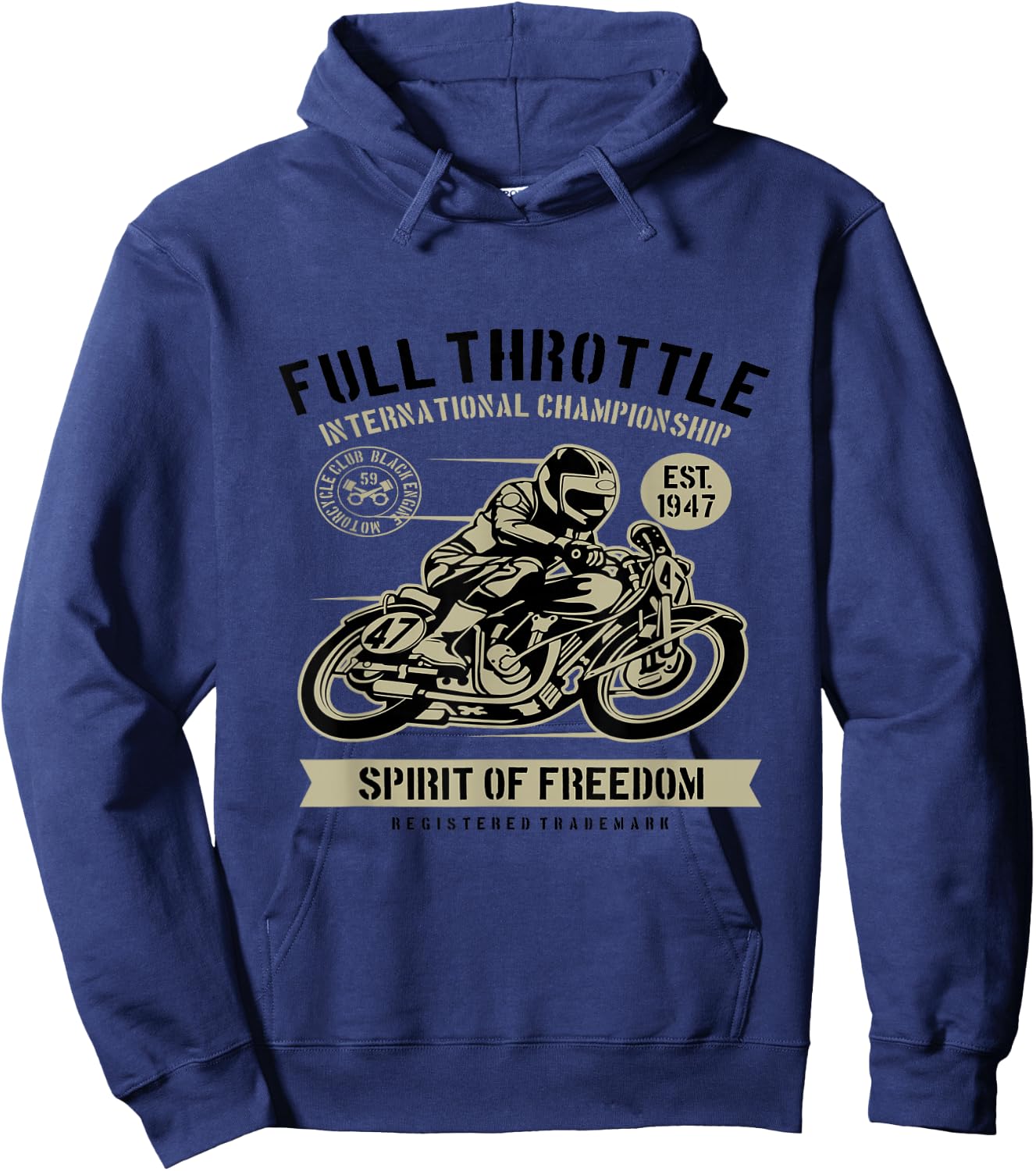 Bike Full Throttle For Bikers Hoodie - Hoodie | Navy