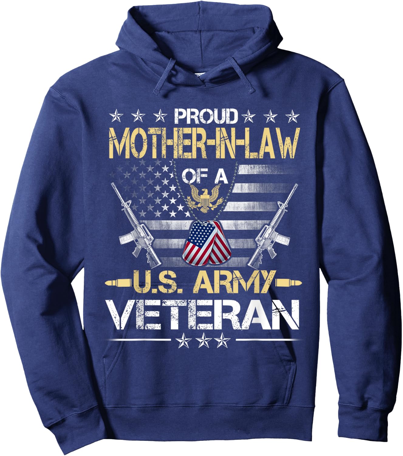 Proud Mother-In-Law Of A U.S. Army Veteran Flag , Veterans Hoodie - Hoodie | Navy