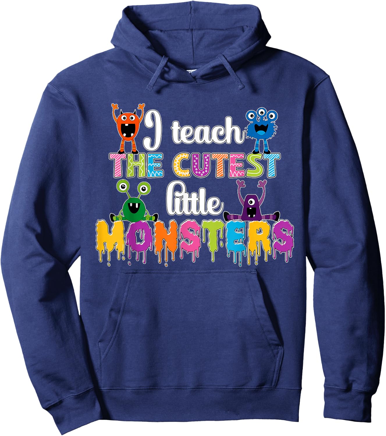 I Teach The Cutest Little Monsters Teacher Halloween Outfit Hoodie - Hoodie | Navy