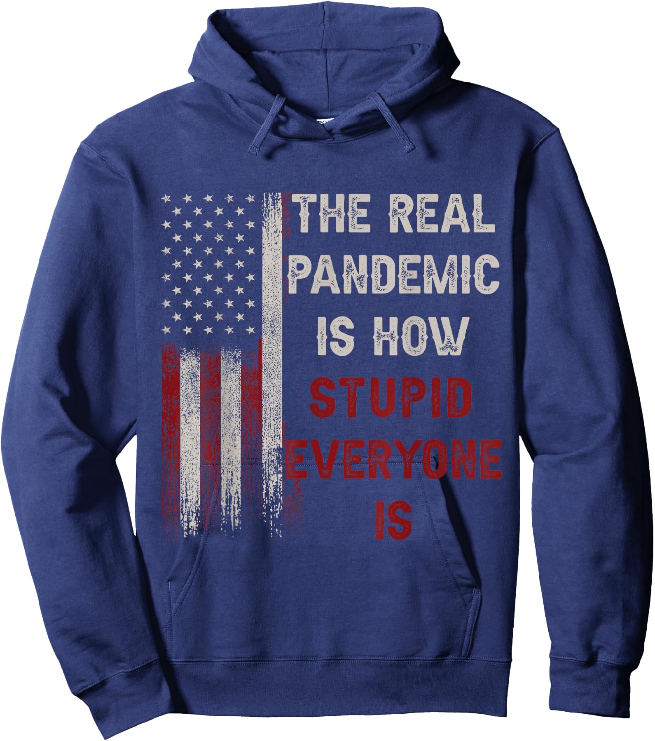 The Real Pandemic Is How Stupid Everyone Is 1776 Vintage Hoodie - Hoodie | Navy