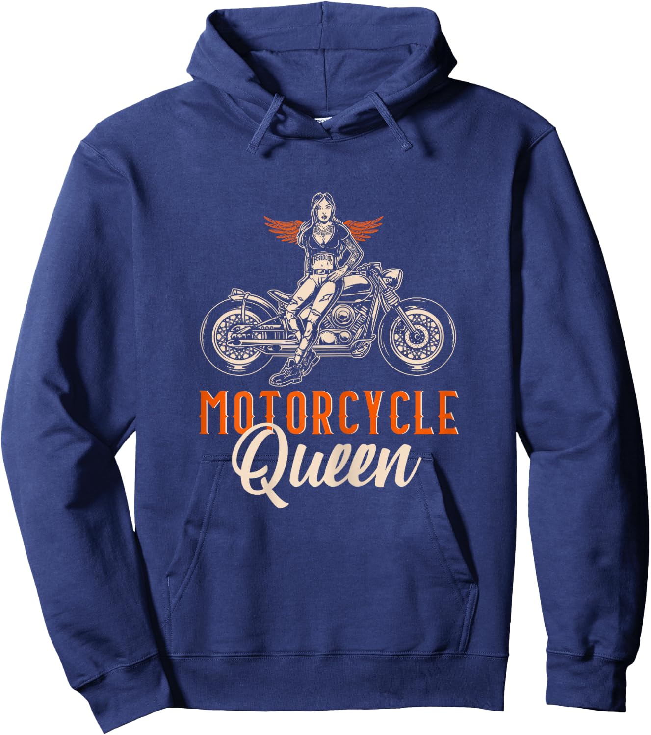 Motorcycle Queen Biker Girl Vintage Motorbike Biker Women Hoodie - Hoodie | Navy