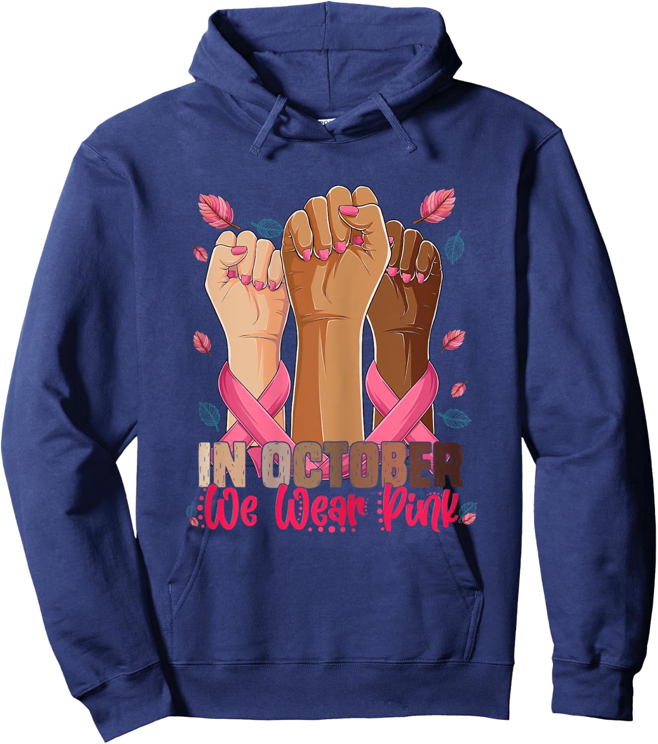 breast cancer awareness Shirt In October we wear pink 2023 Hoodie - Hoodie | Navy