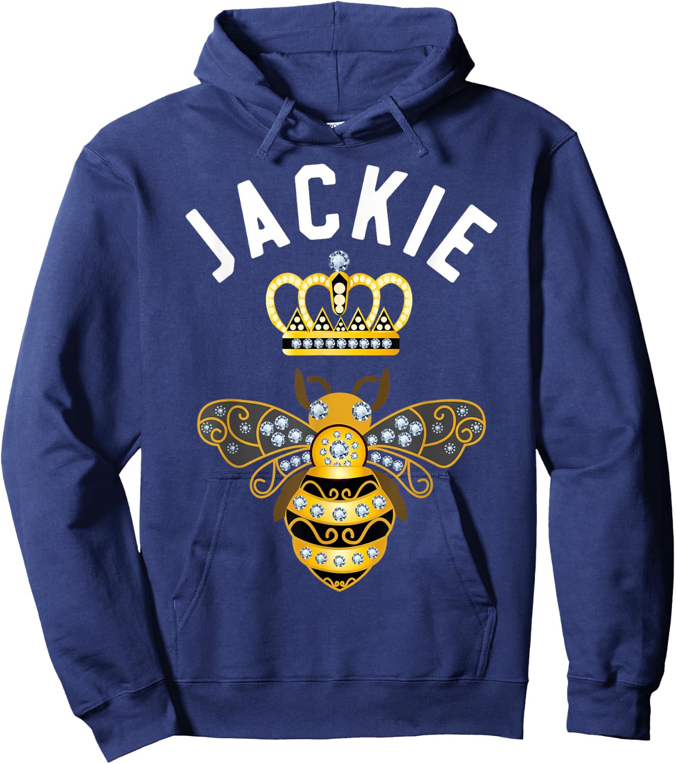 Jackie Name Jackie Birthday Gifts Queen Crown Bee Jackie Hoodie - Hoodie | Navy