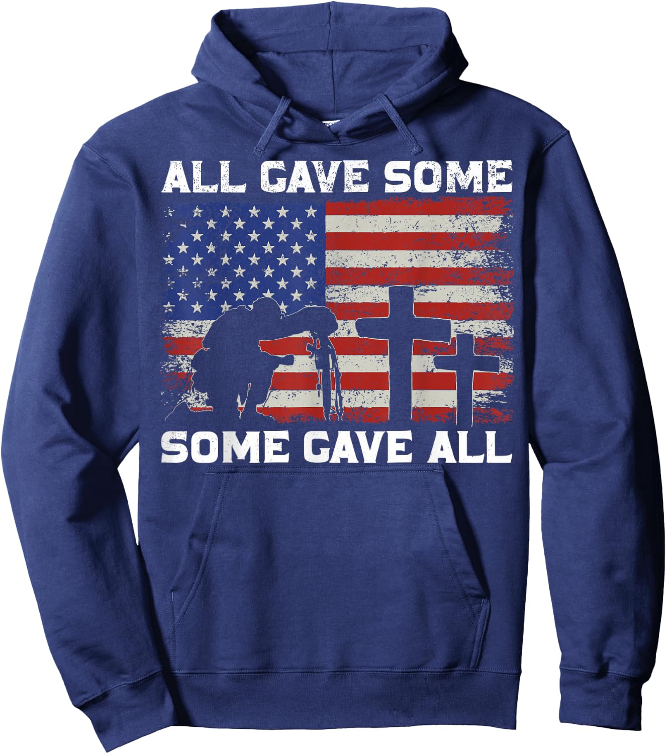 Patriotic All Gave Some Some Gave All Veteran Memorial Day Hoodie - Hoodie | Navy