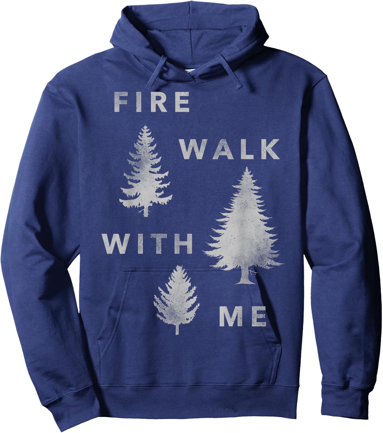 Twin Peaks Fire Walk With Me Tree Silhouette Graphic Hoodie - Hoodie | Navy