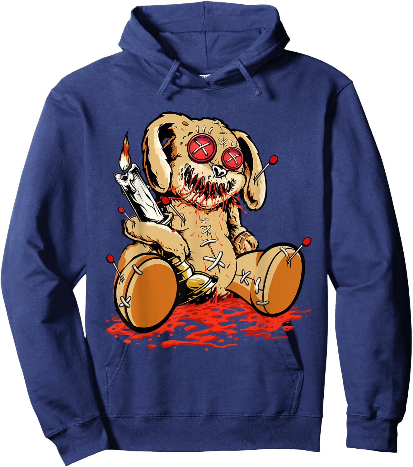 Cute Voodoo Teddy Bear Dolls Scary Acupuncture Creepy Hoodie - Hoodie | Navy