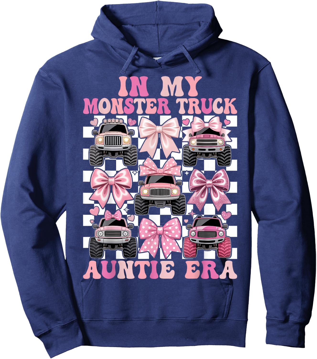 Coquette Monster Truck Auntie Hoodie - Hoodie | Navy