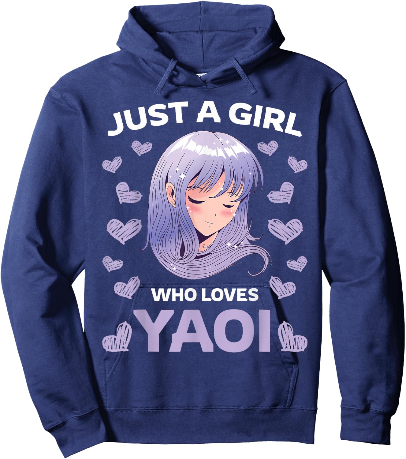 Just A Girl Who Loves Yaoi Manga BL Gay Anime Manga Fujoshi Hoodie - Hoodie | Navy