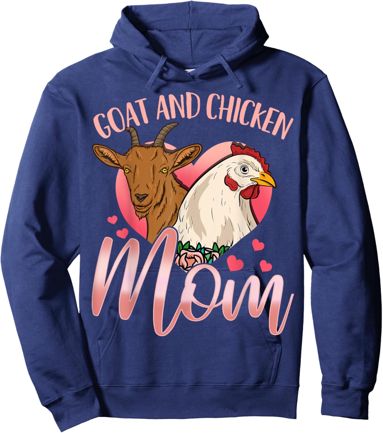 Goat Chicken Mom Farmer Rancher Hoodie - Hoodie | Navy