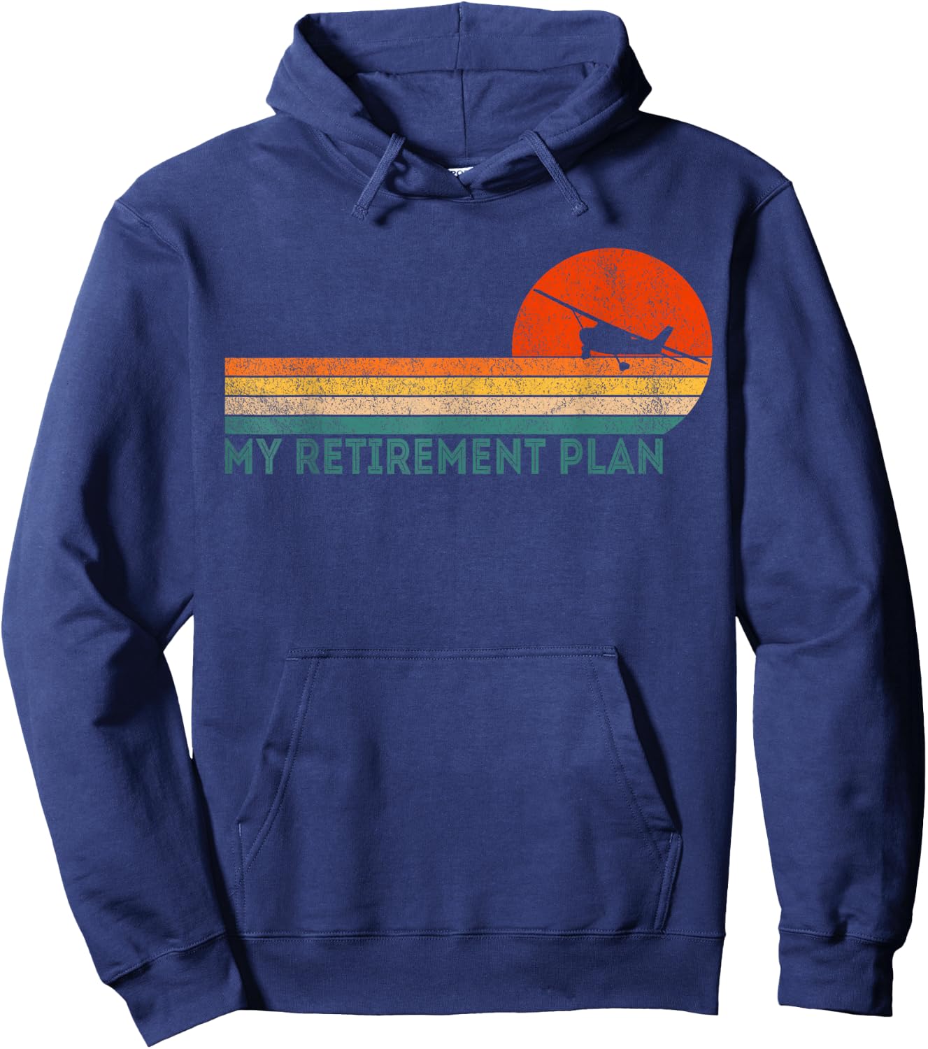 Retro Retirement Plan Flying Pilot Aviation Airplane Retired Hoodie - Hoodie | Navy