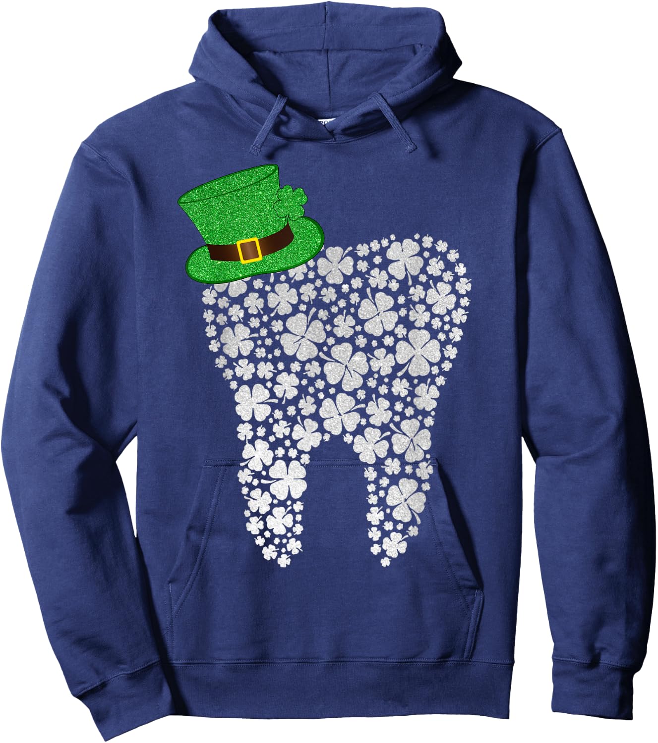 Happy ST Patrick's Day Dentist Irish Tooth Shamrocks Dental Hoodie - Hoodie | Navy