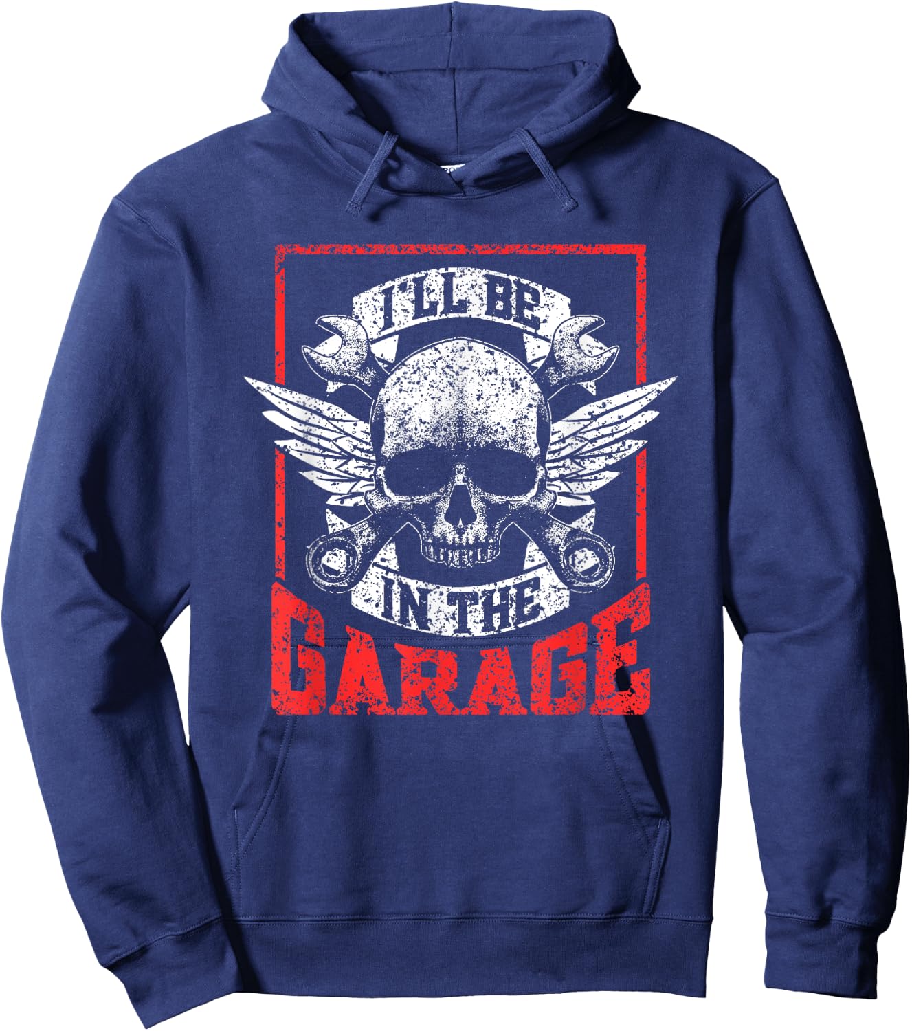 I'll Be In The Garage Men Grandpa Mechanic Dad Garage Father Hoodie - Hoodie | Navy