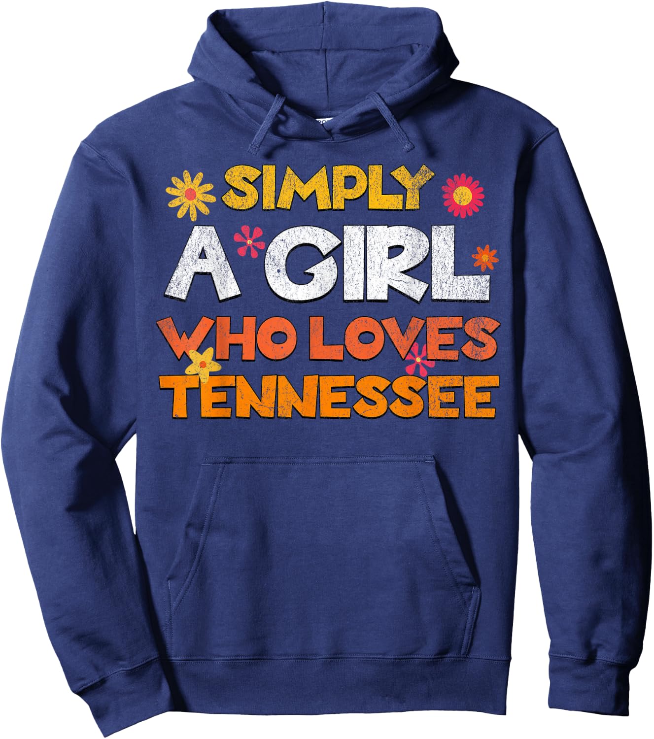 Simply a Girl who Loves Tennessee Retro Floral Cute Hoodie - Hoodie | Navy