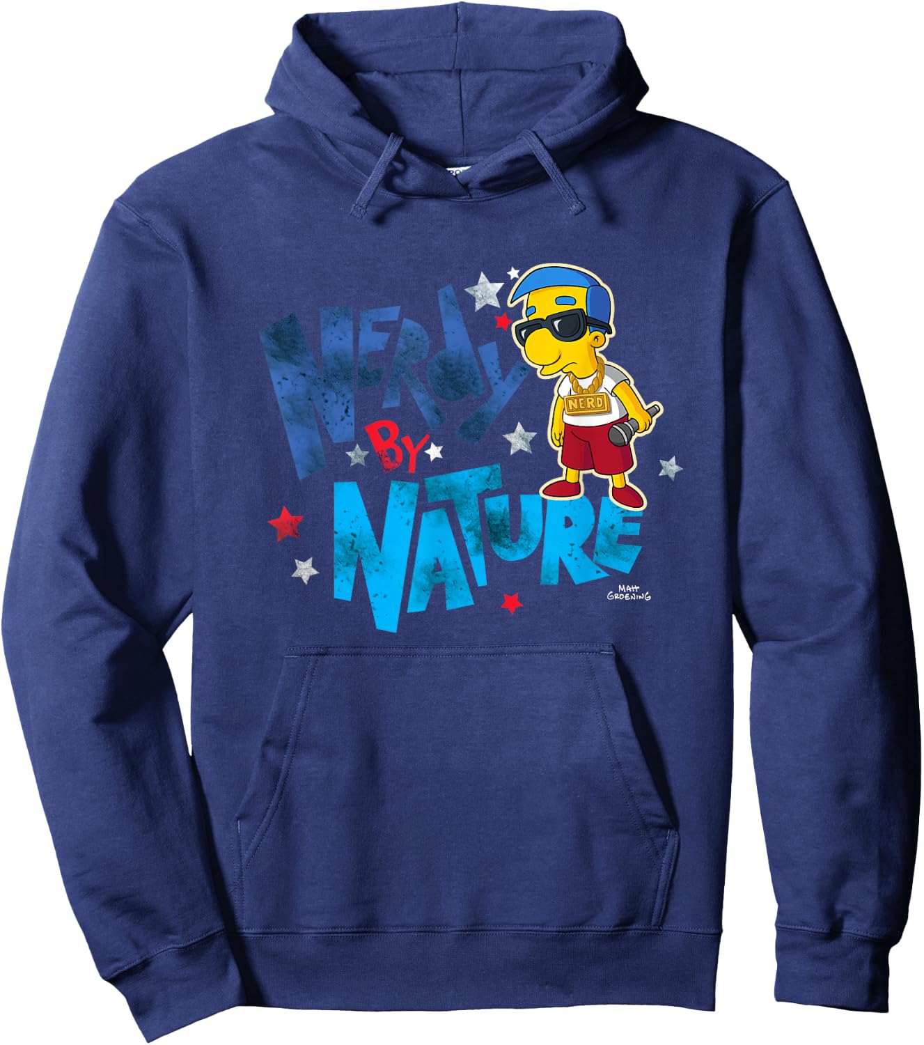 The Simpsons Milhouse Nerdy By Nature Hoodie - Hoodie | Navy