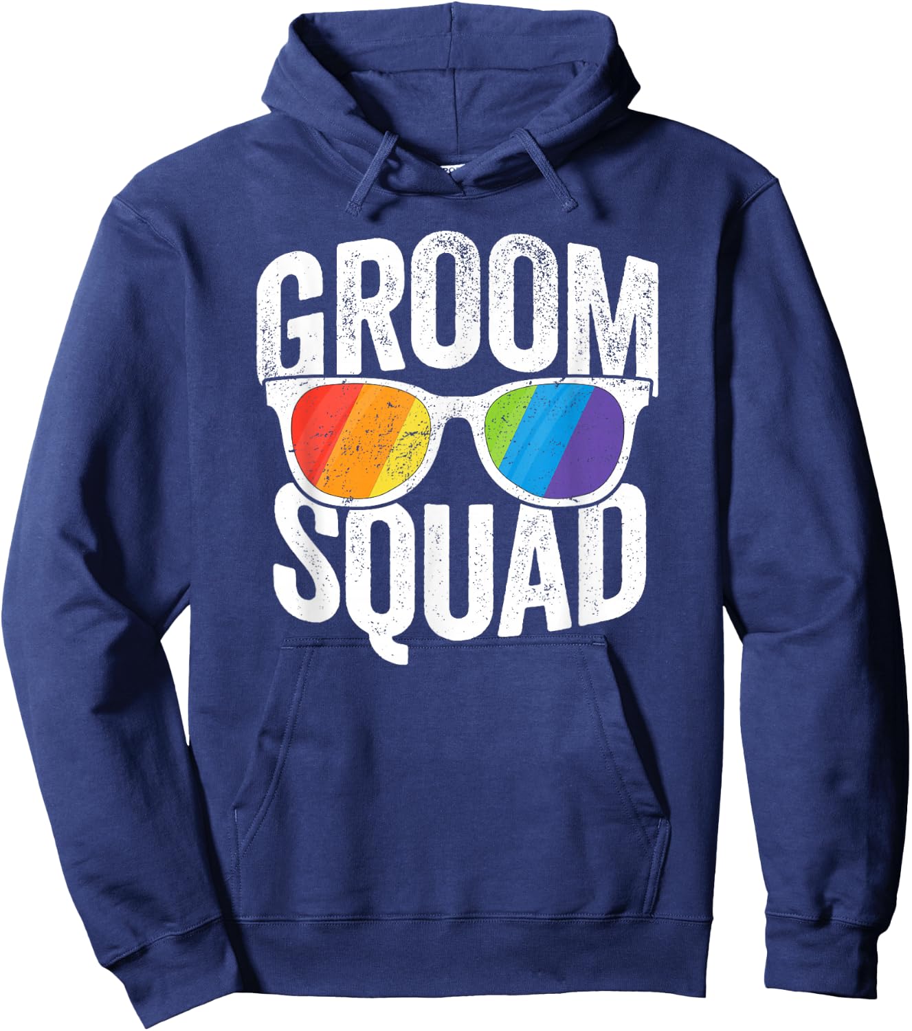 Groom Squad Shirt - LGBT Pride Rainbow Flag Gay Bachelor Hoodie - Hoodie | Navy