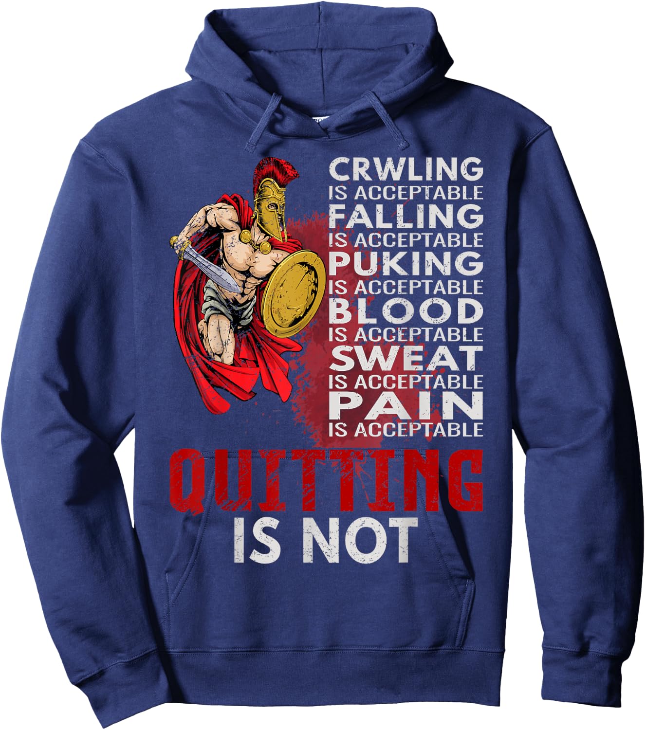 Spartans never quit Ancient Greece Warriors Sparta Hoodie - Hoodie | Navy