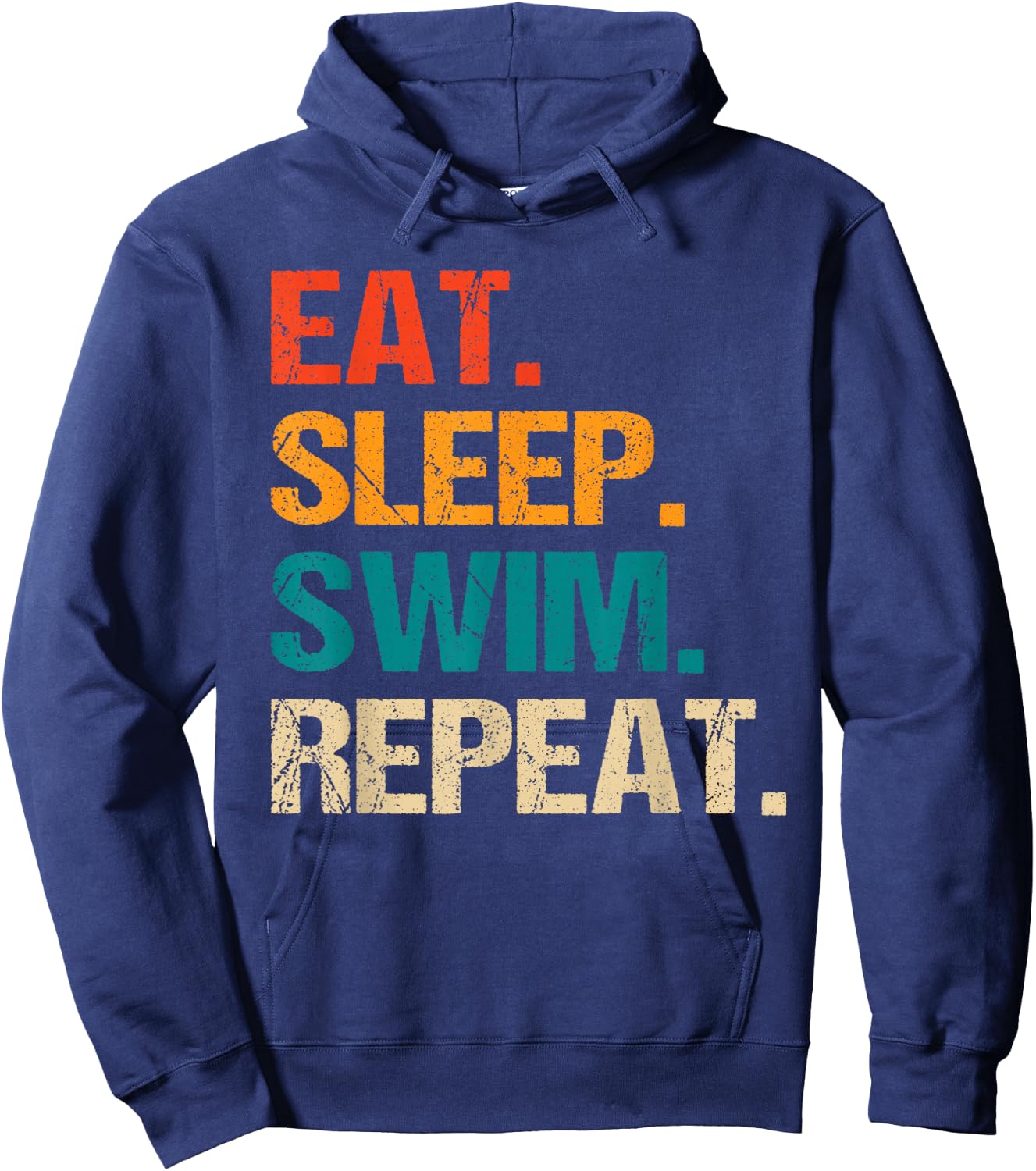 Eat Sleep Swim Repeat Pool Swimmer Water Polo Swimming Hoodie - Hoodie | Navy