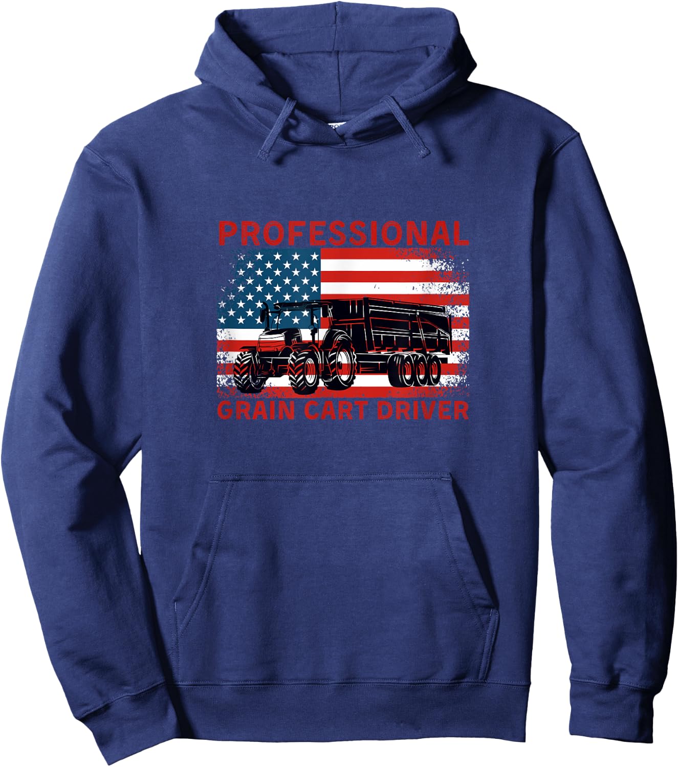 Professional Grain Cart Driver Fun Tractor Operator Farming Hoodie - Hoodie | Navy