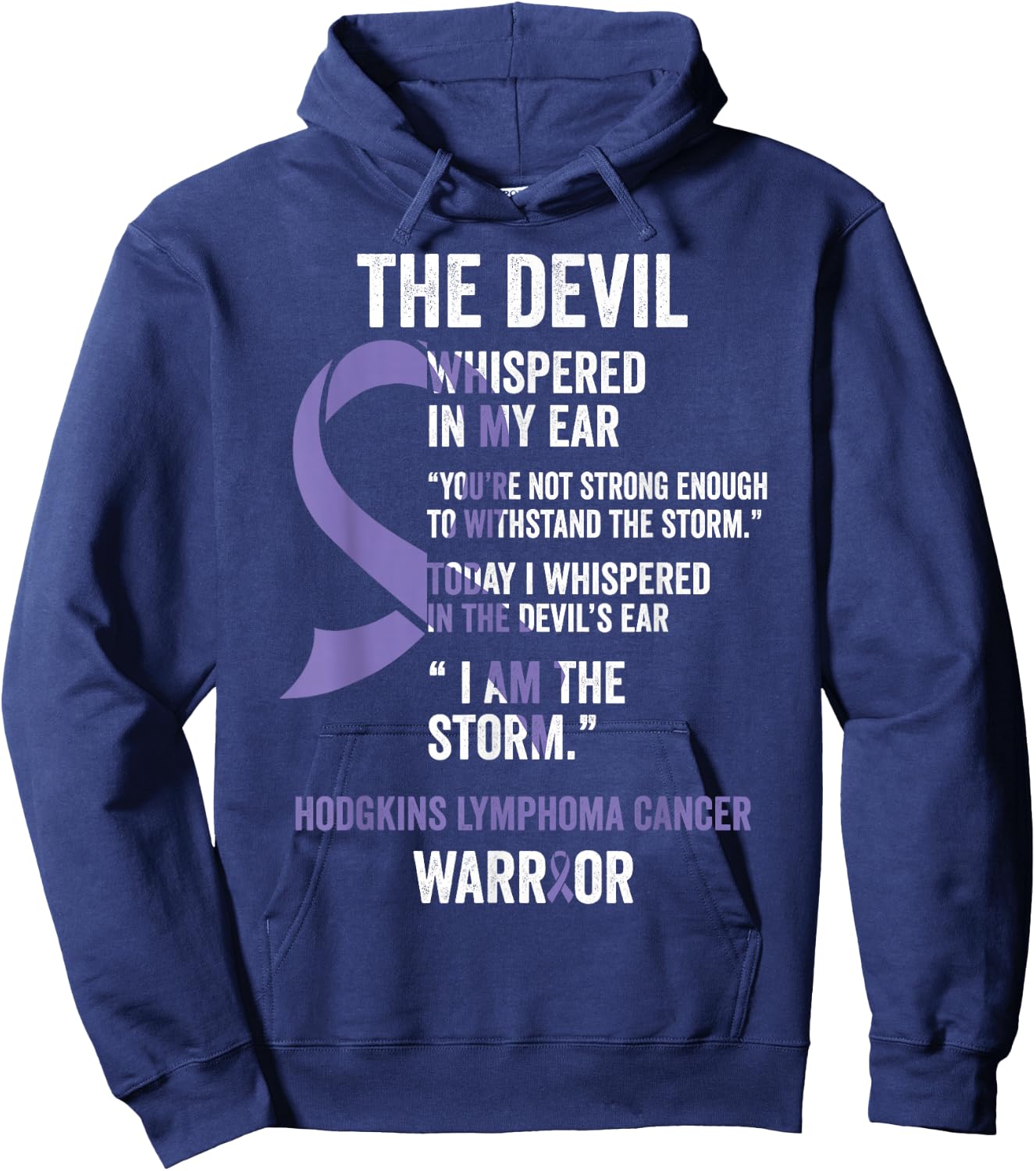 The Devil- Hodgkins Lymphoma Cancer Awareness Support Ribbon Hoodie - Hoodie | Navy